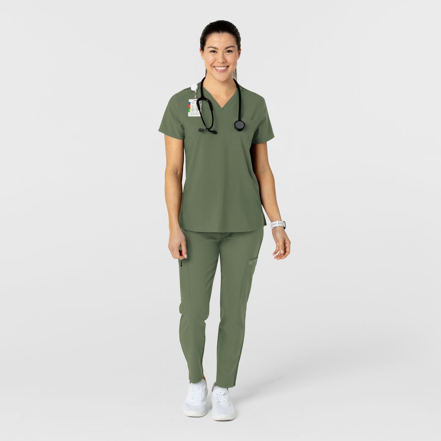 Pantalone donna 5045 sport 8 tasche olive