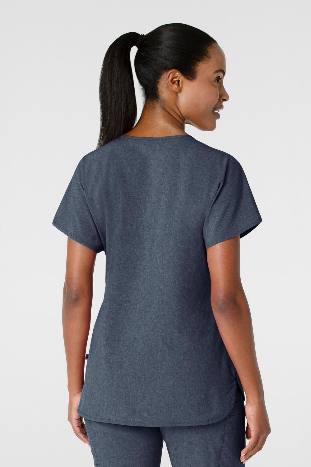 Casacca donna 6634 scollo a V arrotondato navy heather