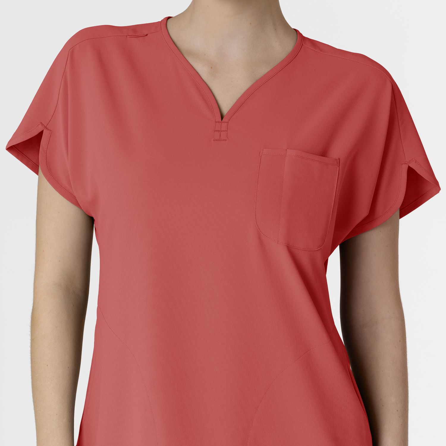 Casacca donna 6634 scollo a V arrotondato mineral red