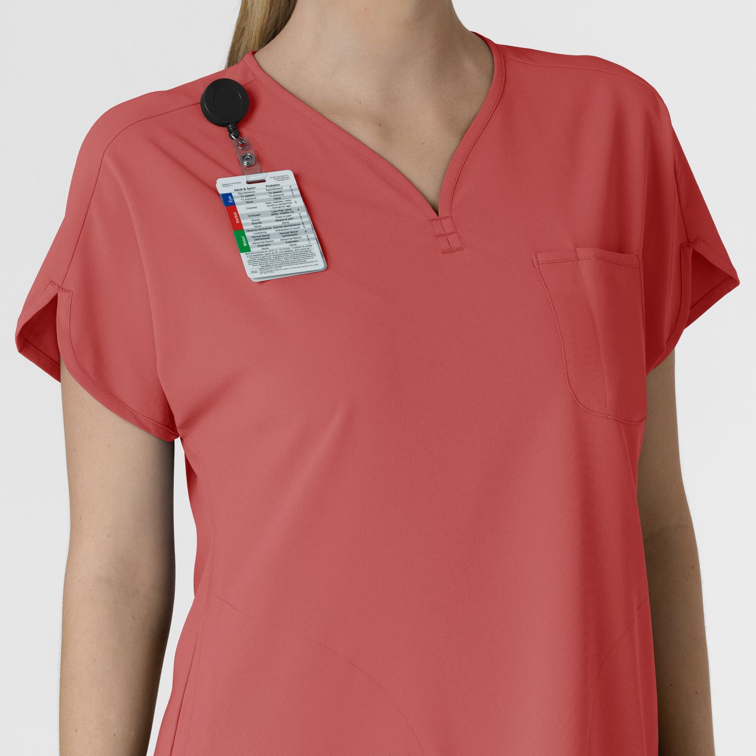 Casacca donna 6634 scollo a V arrotondato mineral red