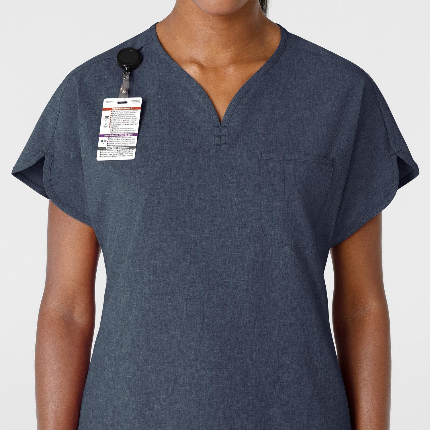 Casacca donna 6634 scollo a V arrotondato navy heather