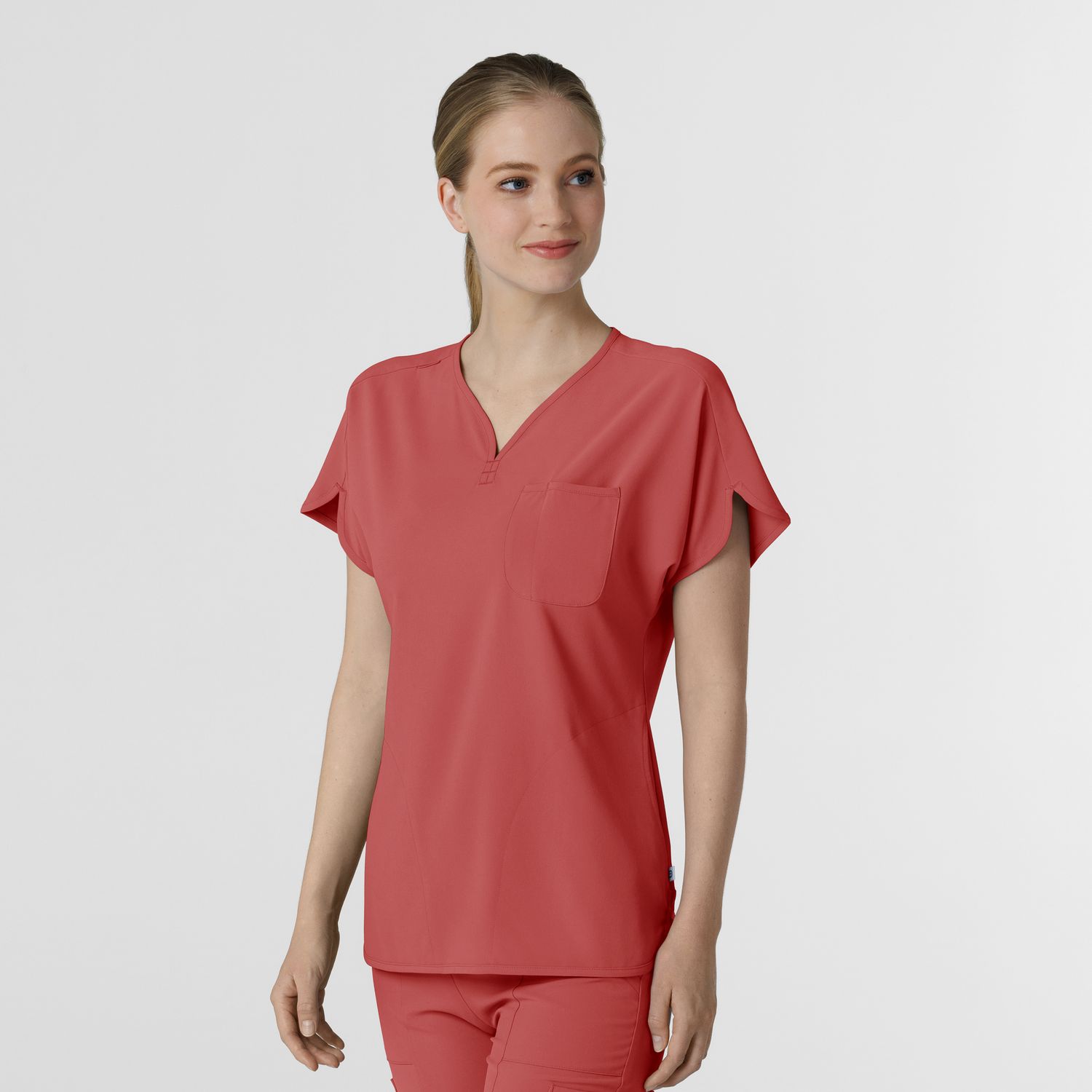 Casacca donna 6634 scollo a V arrotondato mineral red