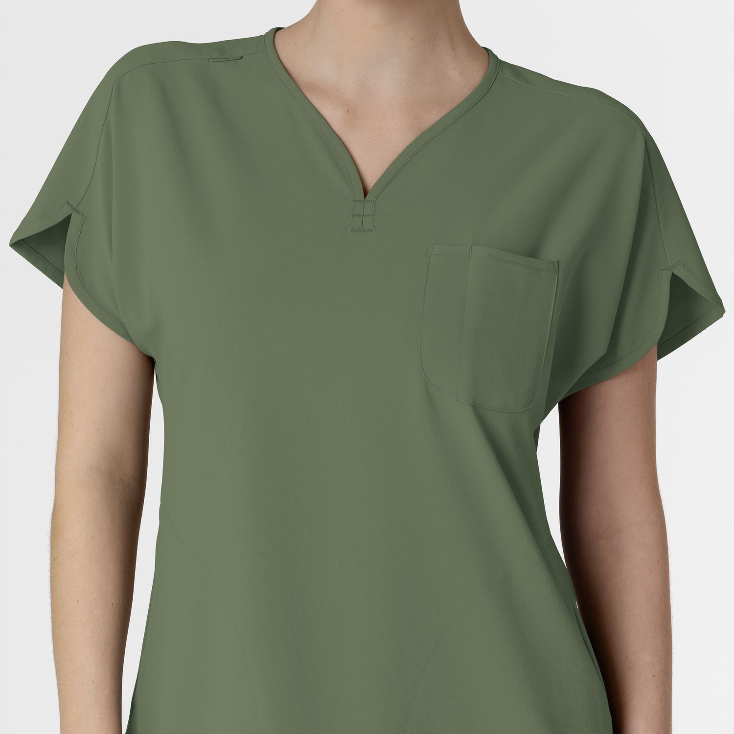 Casacca donna 6634 scollo a V arrotondato olive