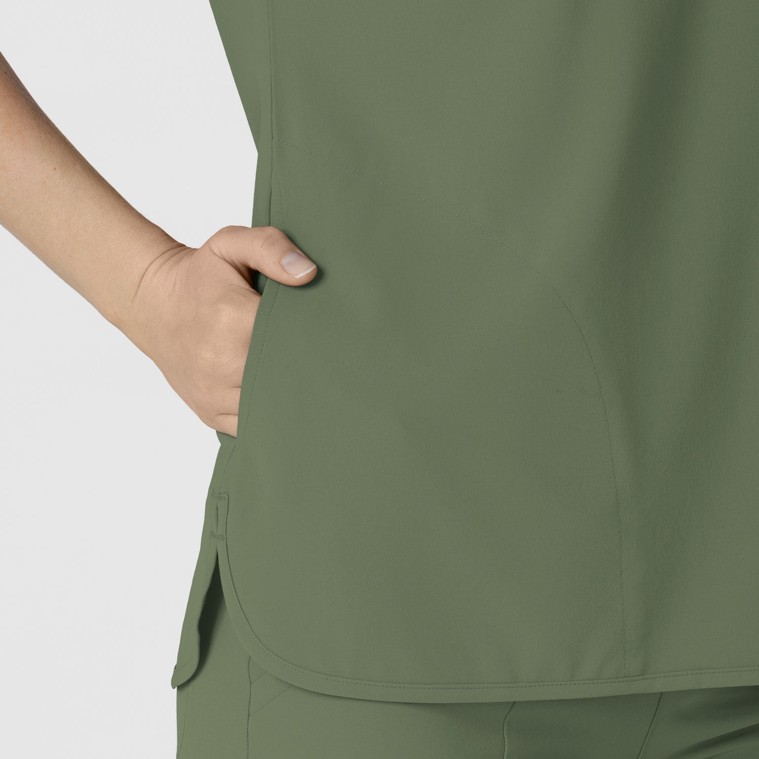Casacca donna 6634 scollo a V arrotondato olive