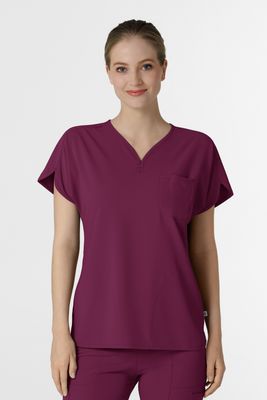 Casacca donna 6634 scollo a V arrotondato wine