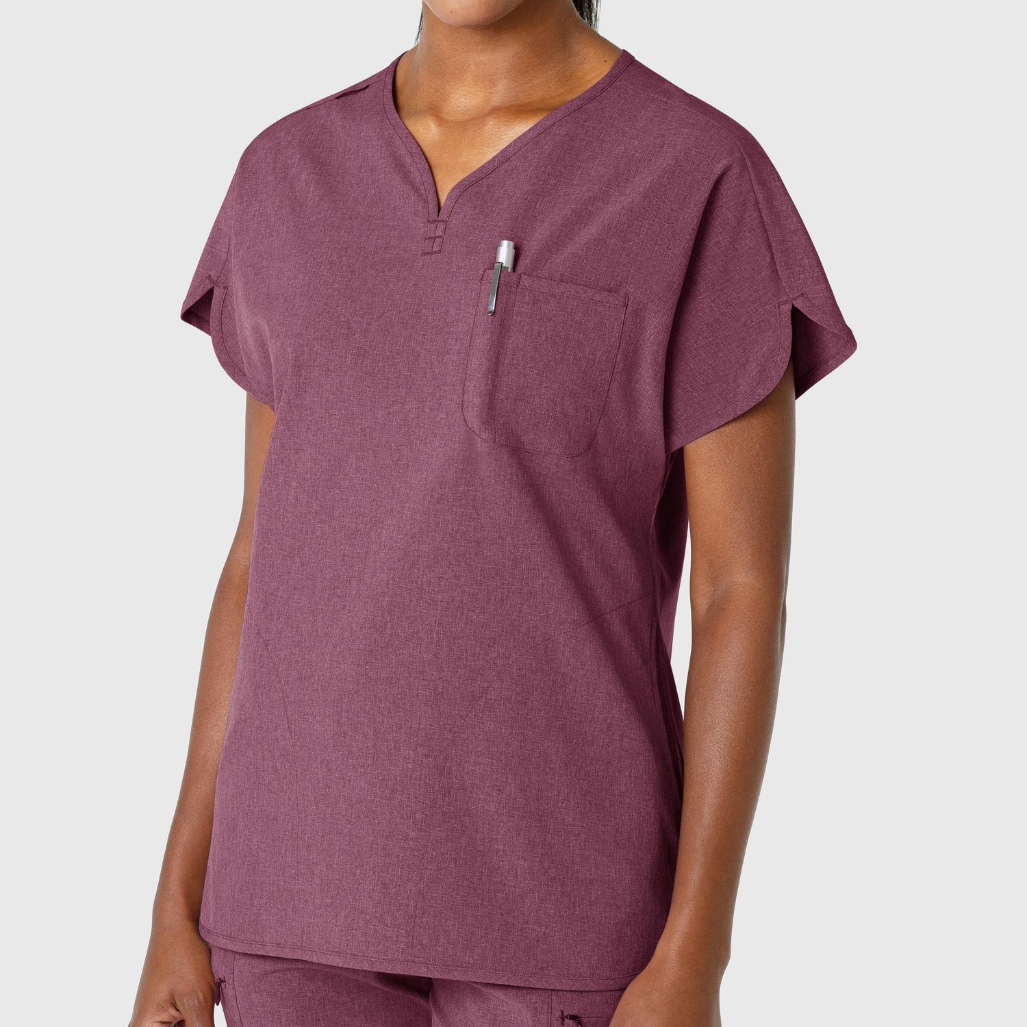 Casacca donna 6634 scollo a V arrotondato wine heather