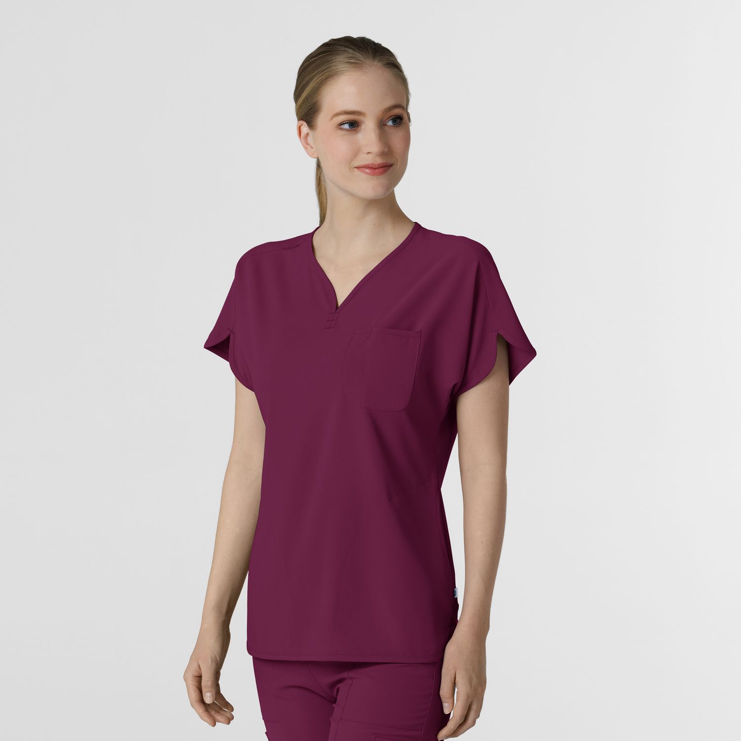 Casacca donna 6634 scollo a V arrotondato wine