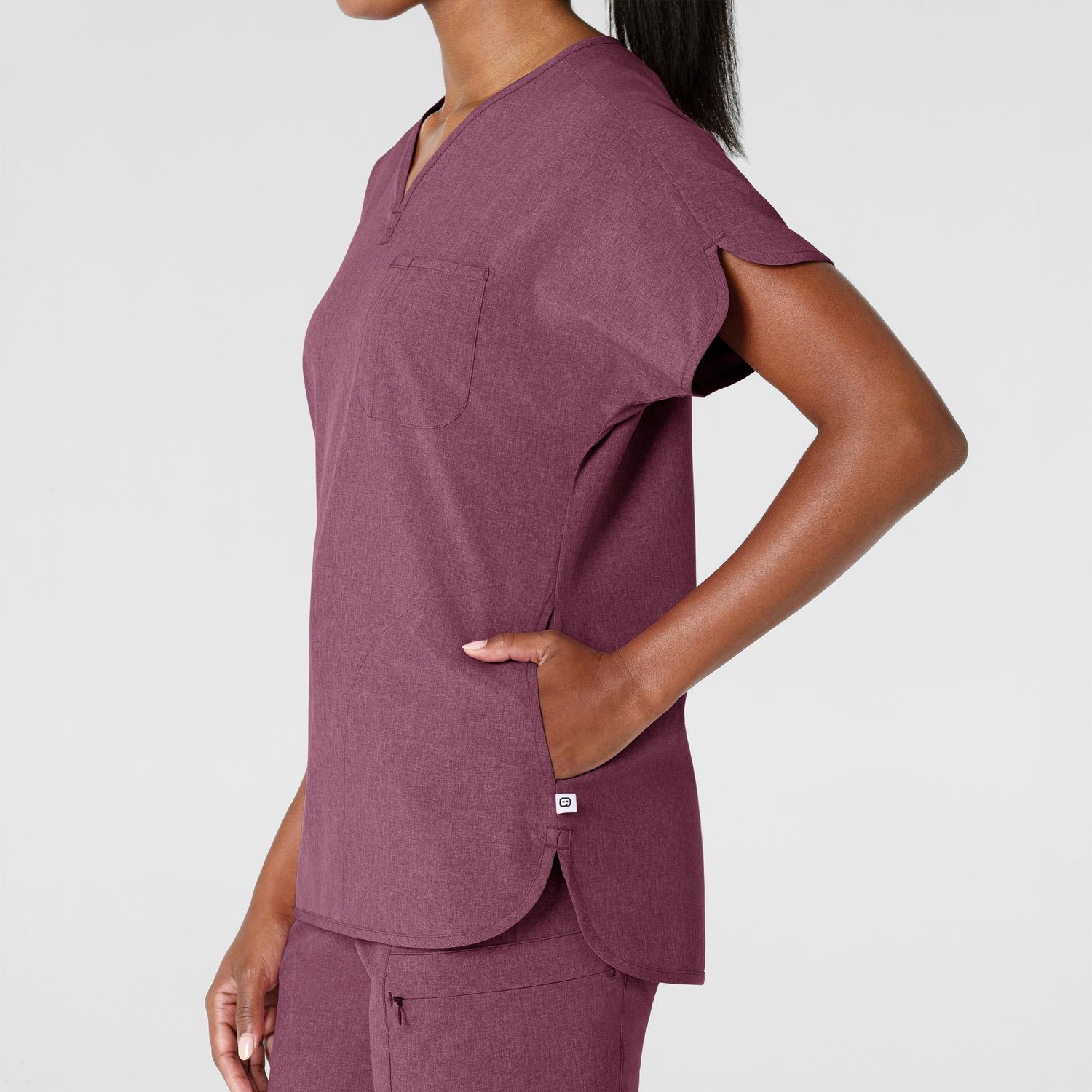 Casacca donna 6634 scollo a V arrotondato wine heather