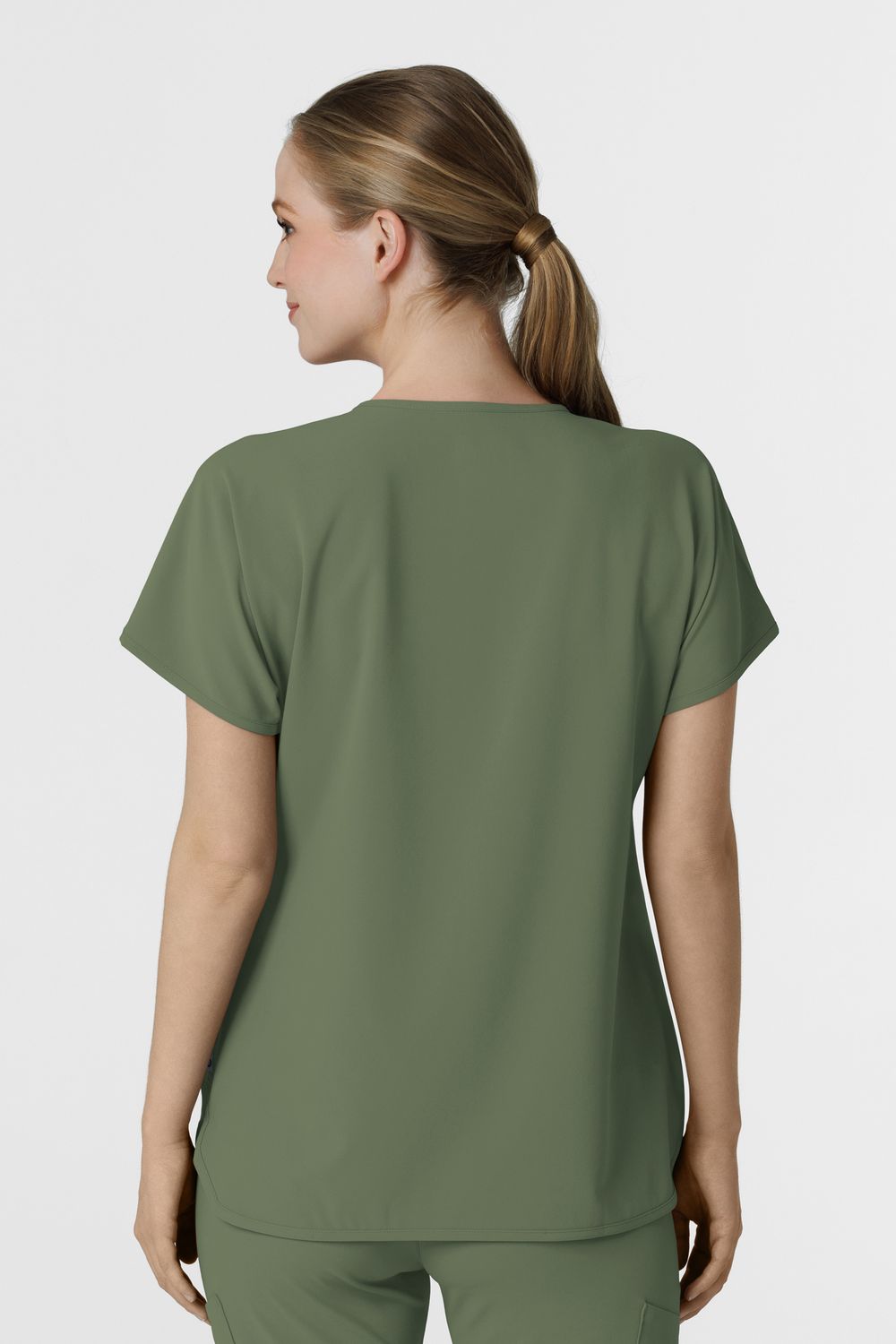 Casacca donna 6634 scollo a V arrotondato olive