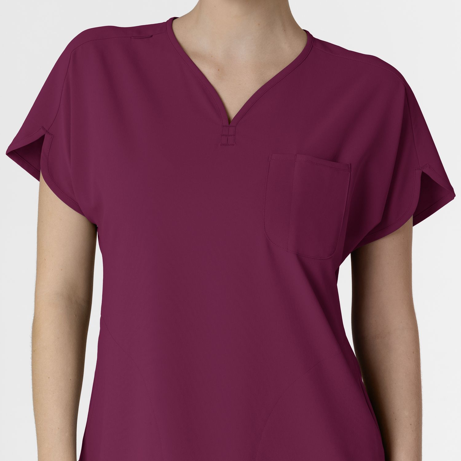 Casacca donna 6634 scollo a V arrotondato wine