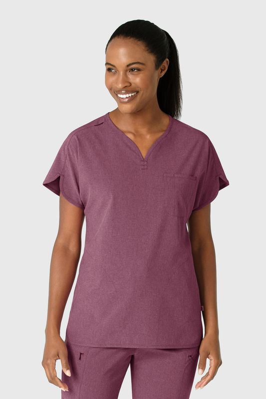 Casacca donna 6634 scollo a V arrotondato wine heather
