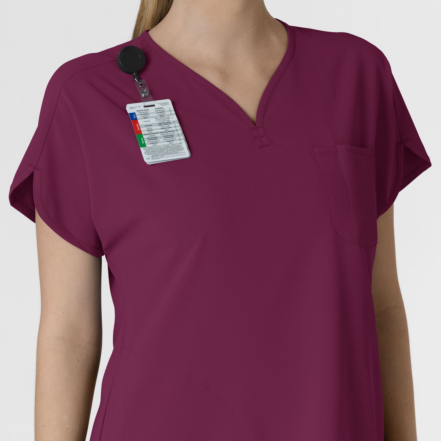 Casacca donna 6634 scollo a V arrotondato wine