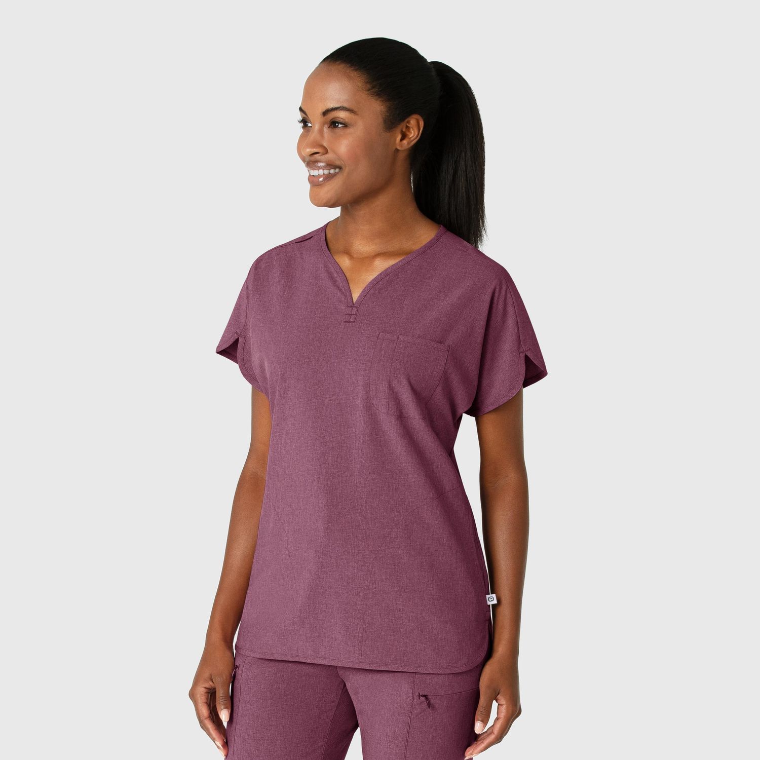 Casacca donna 6634 scollo a V arrotondato wine heather