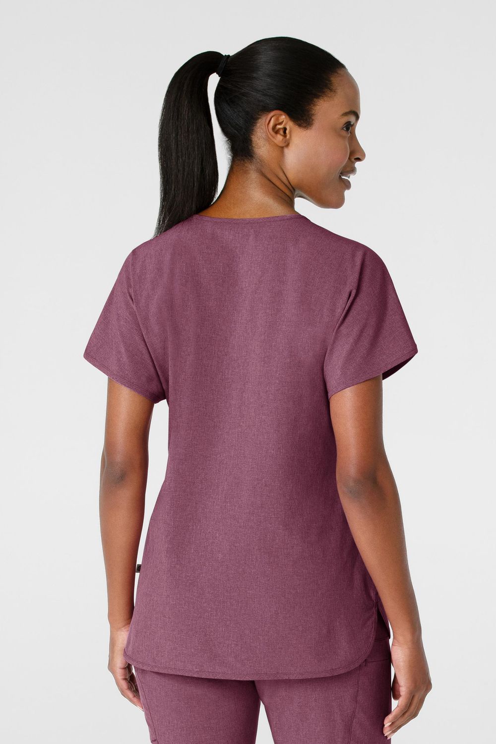 Casacca donna 6634 scollo a V arrotondato wine heather