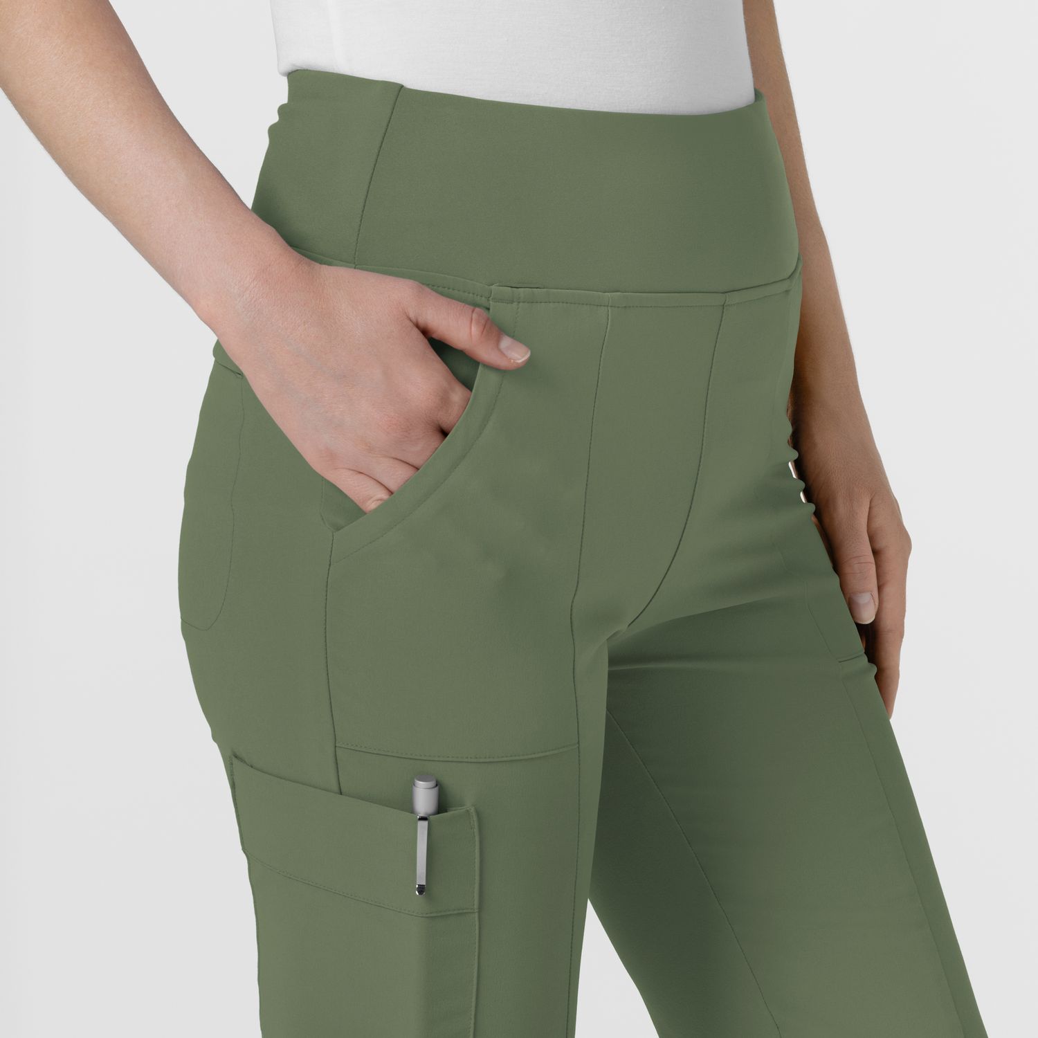 Pantalone donna 5534 cargo svasato olive NOVITA&#39; 2024