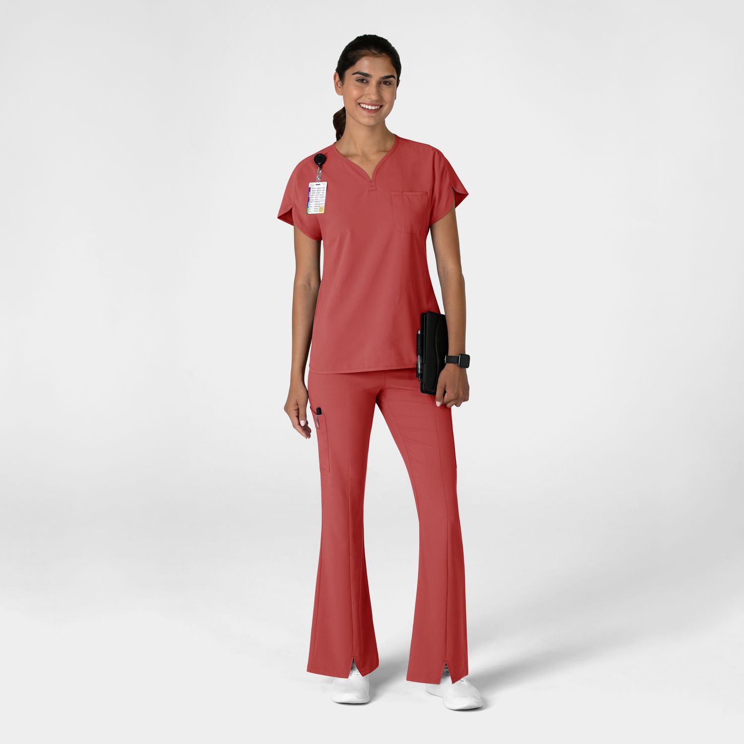 Pantalone donna 5534 cargo svasato mineral red