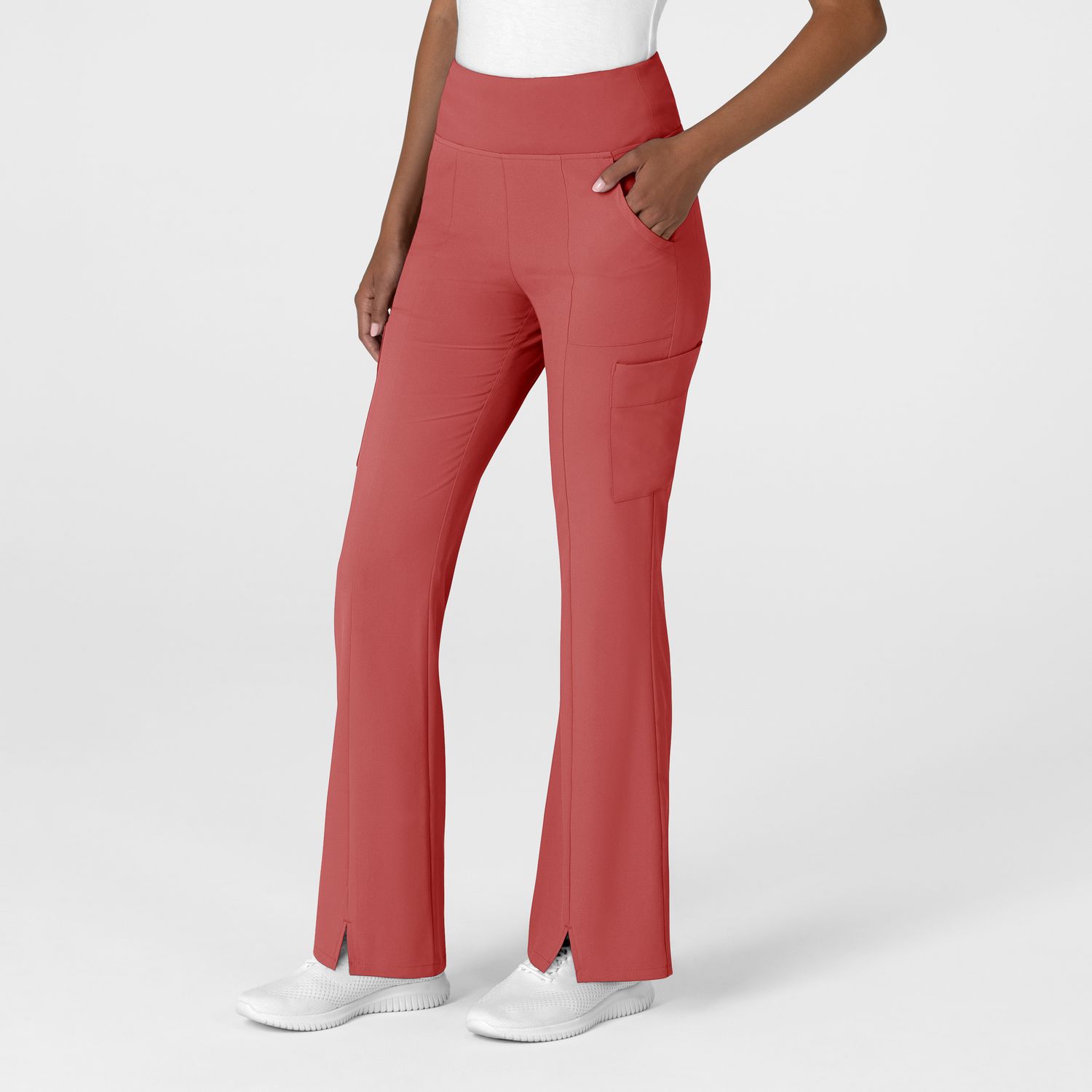 Pantalone donna 5534 cargo svasato mineral red