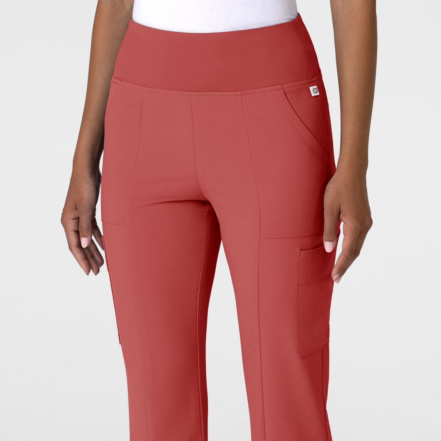 Pantalone donna 5534 cargo svasato mineral red