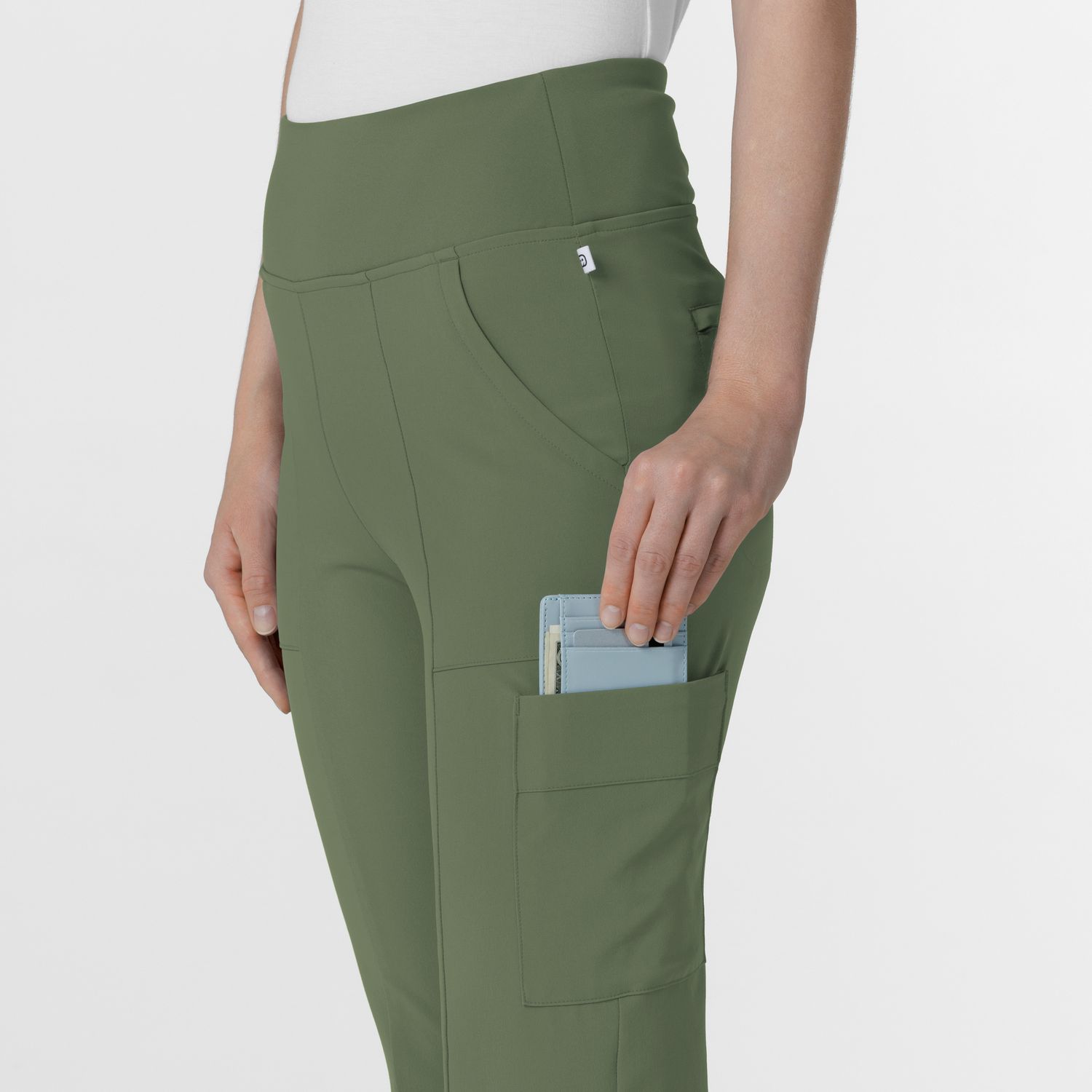 Pantalone donna 5534 cargo svasato olive