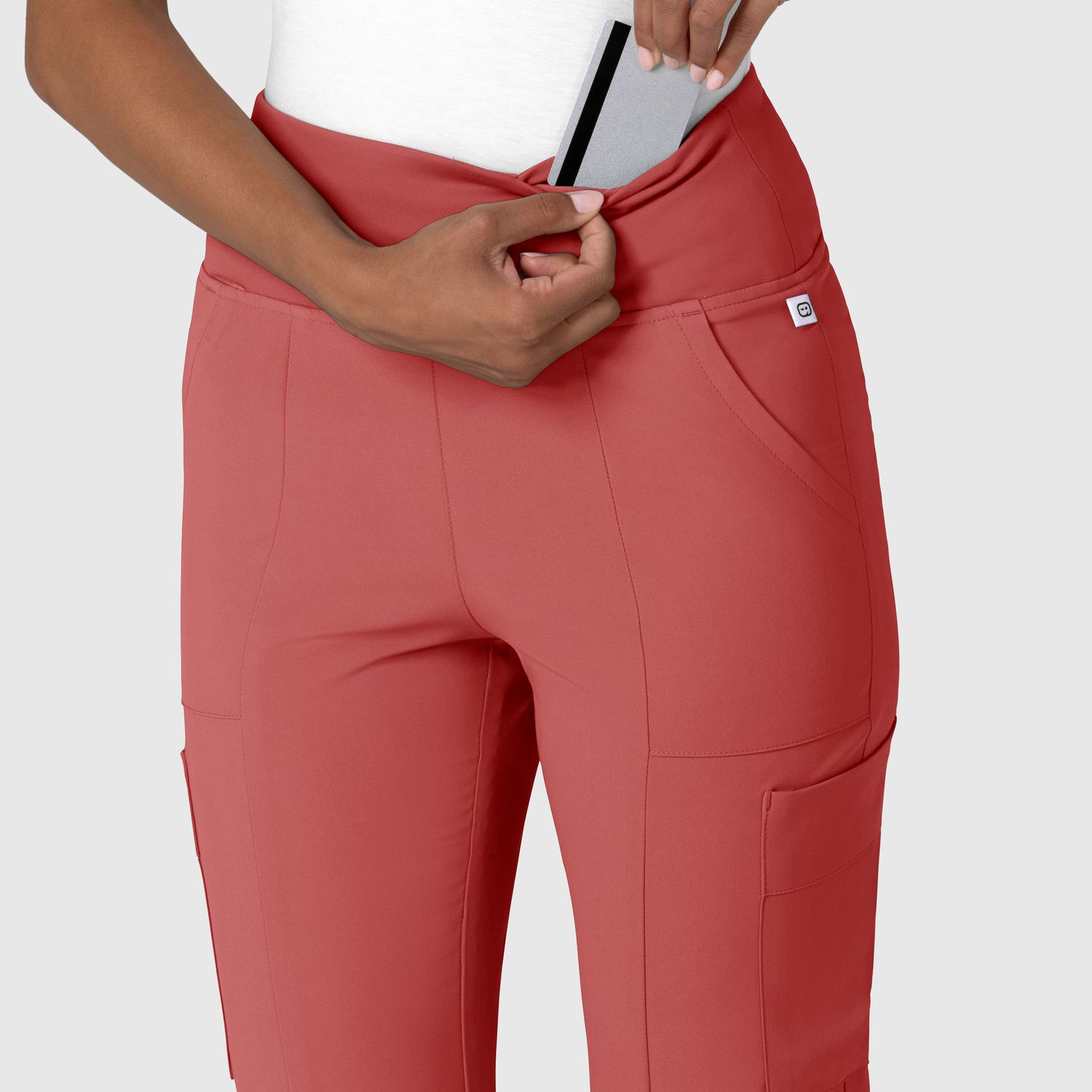 Pantalone donna 5534 cargo svasato mineral red