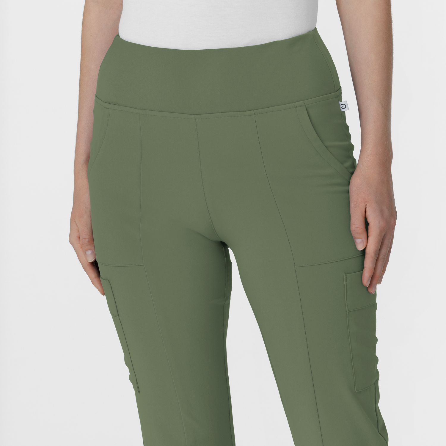 Pantalone donna 5534 cargo svasato olive