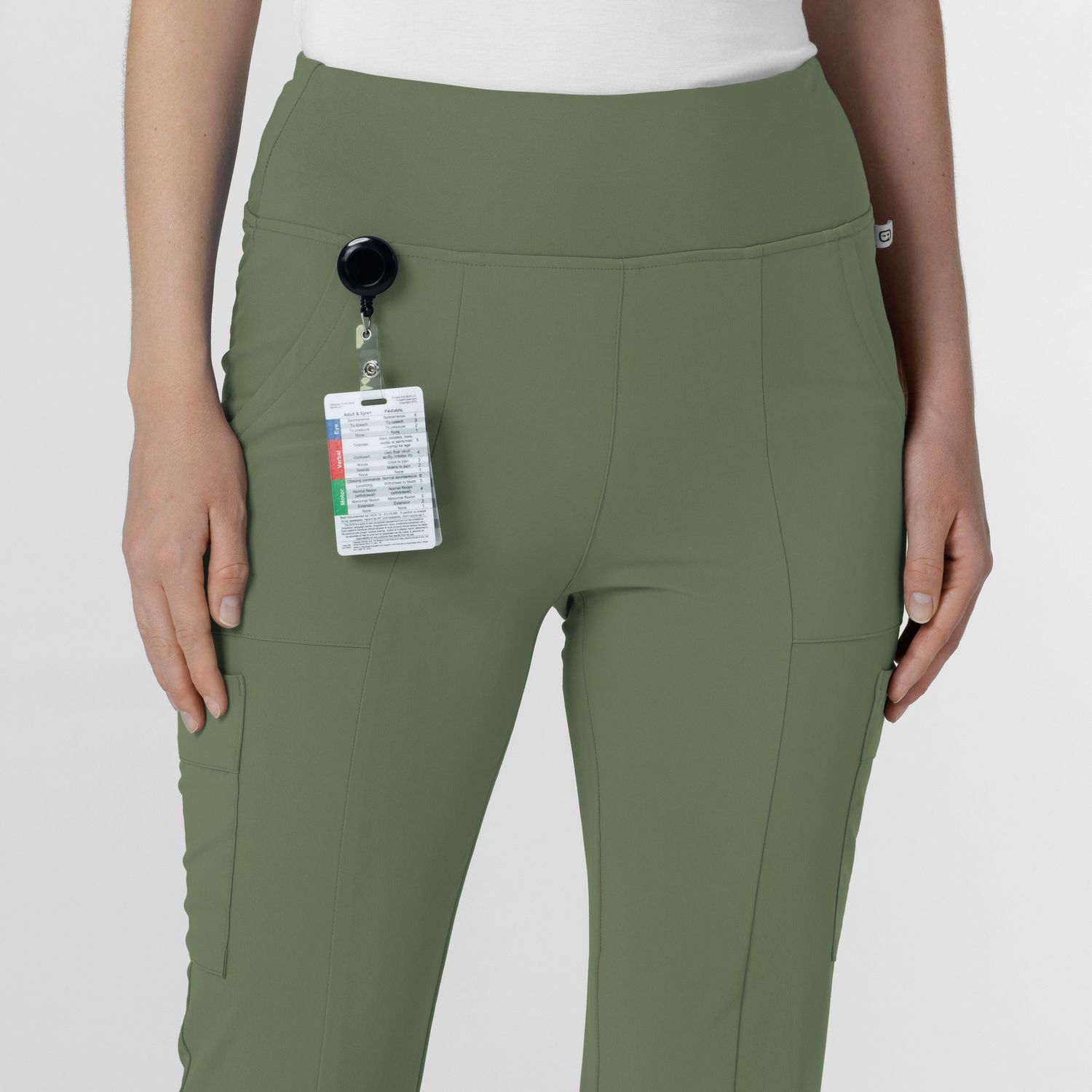 Pantalone donna 5534 cargo svasato olive