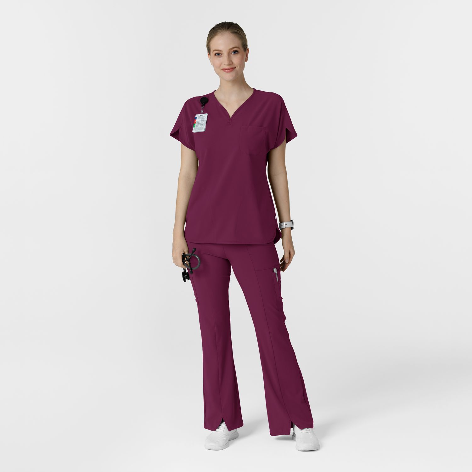 Pantalone donna 5534 cargo svasato wine
