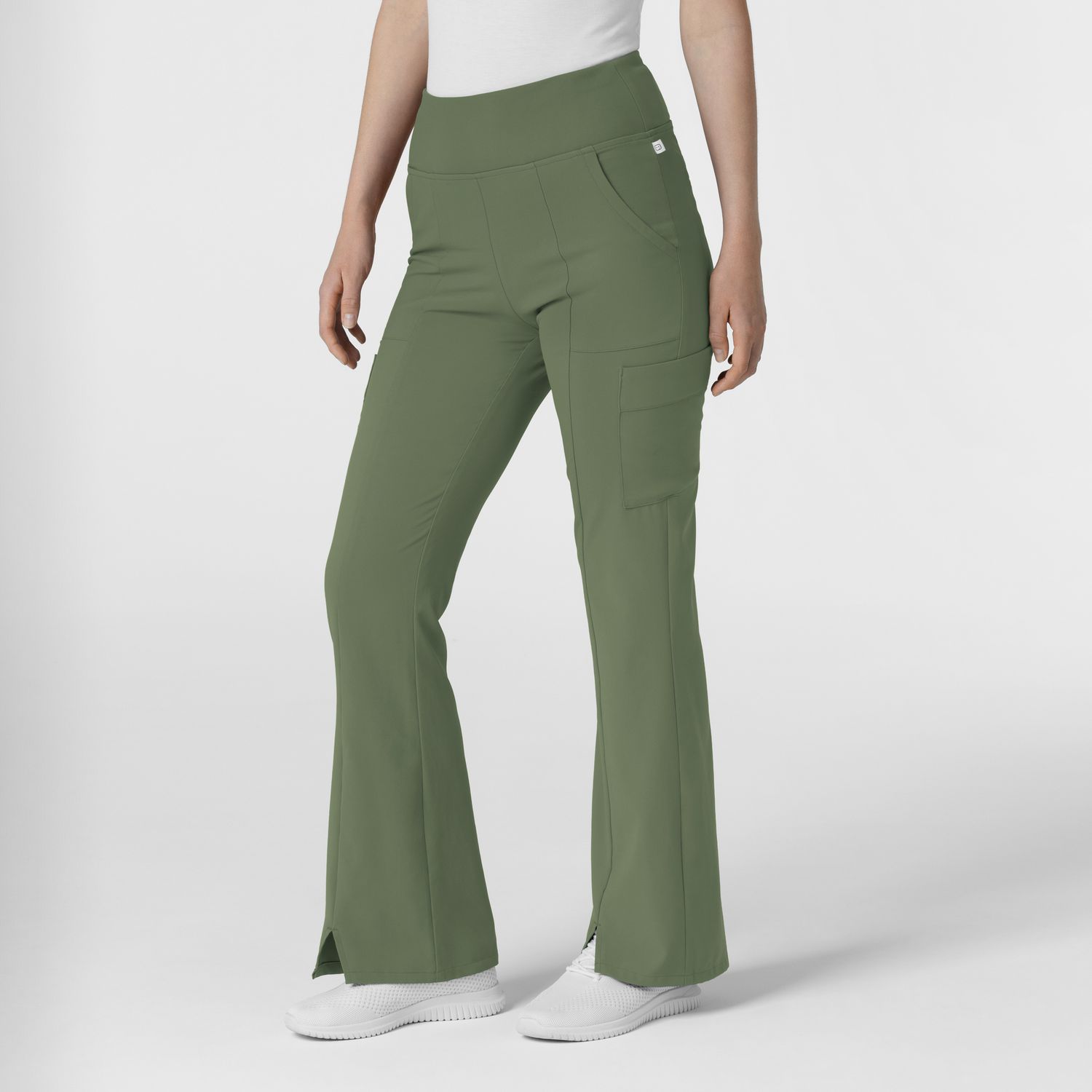 Pantalone donna 5534 cargo svasato olive