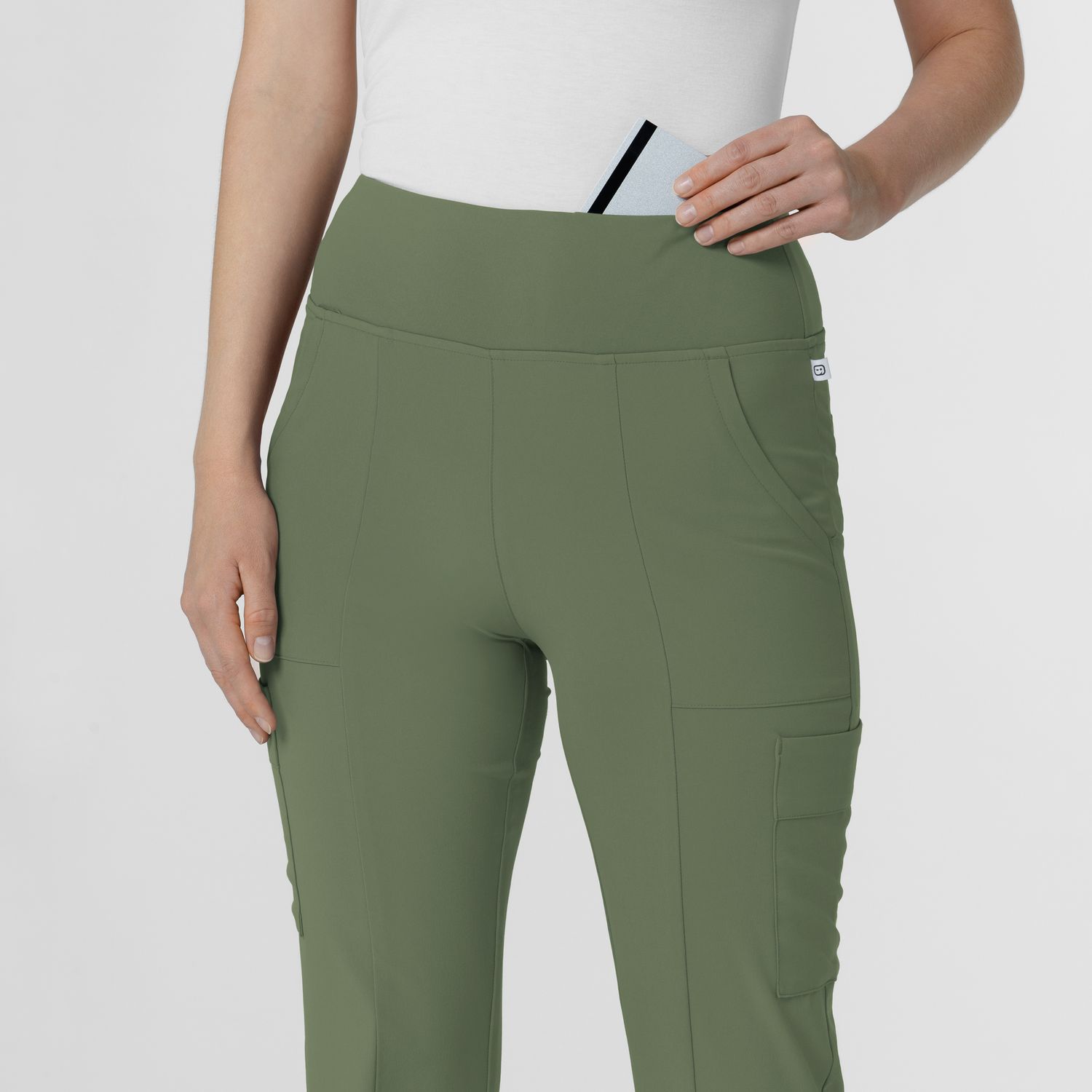 Pantalone donna 5534 cargo svasato olive