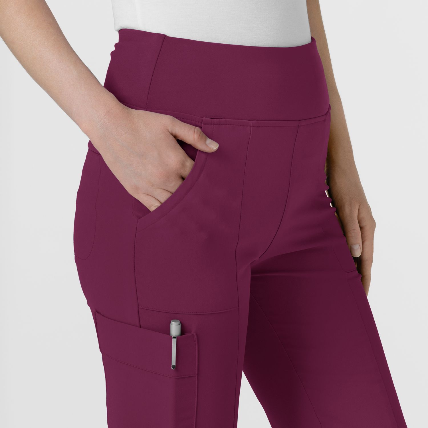 Pantalone donna 5534 cargo svasato wine