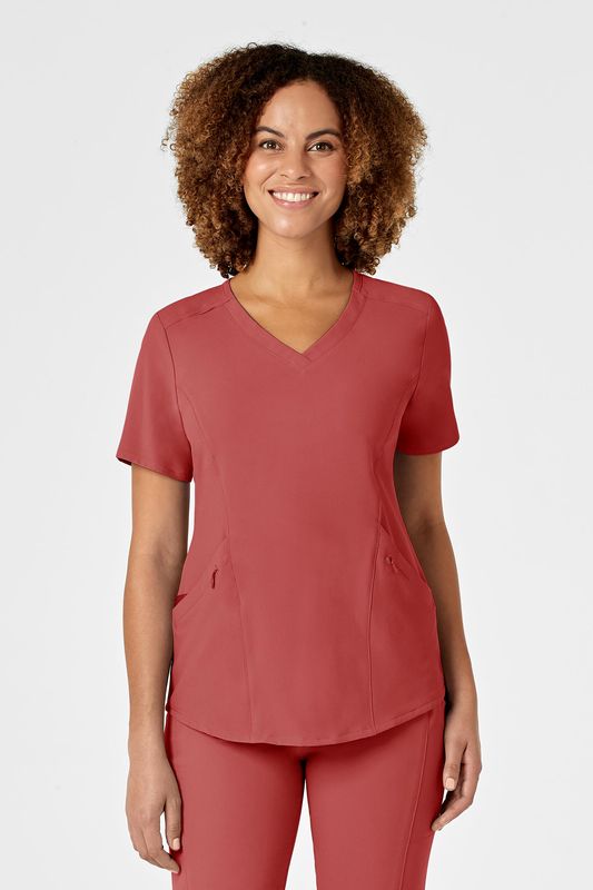 Casacca donna 6134 scollo a V mineral red