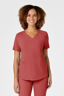 Casacca donna 6134 scollo a V mineral red