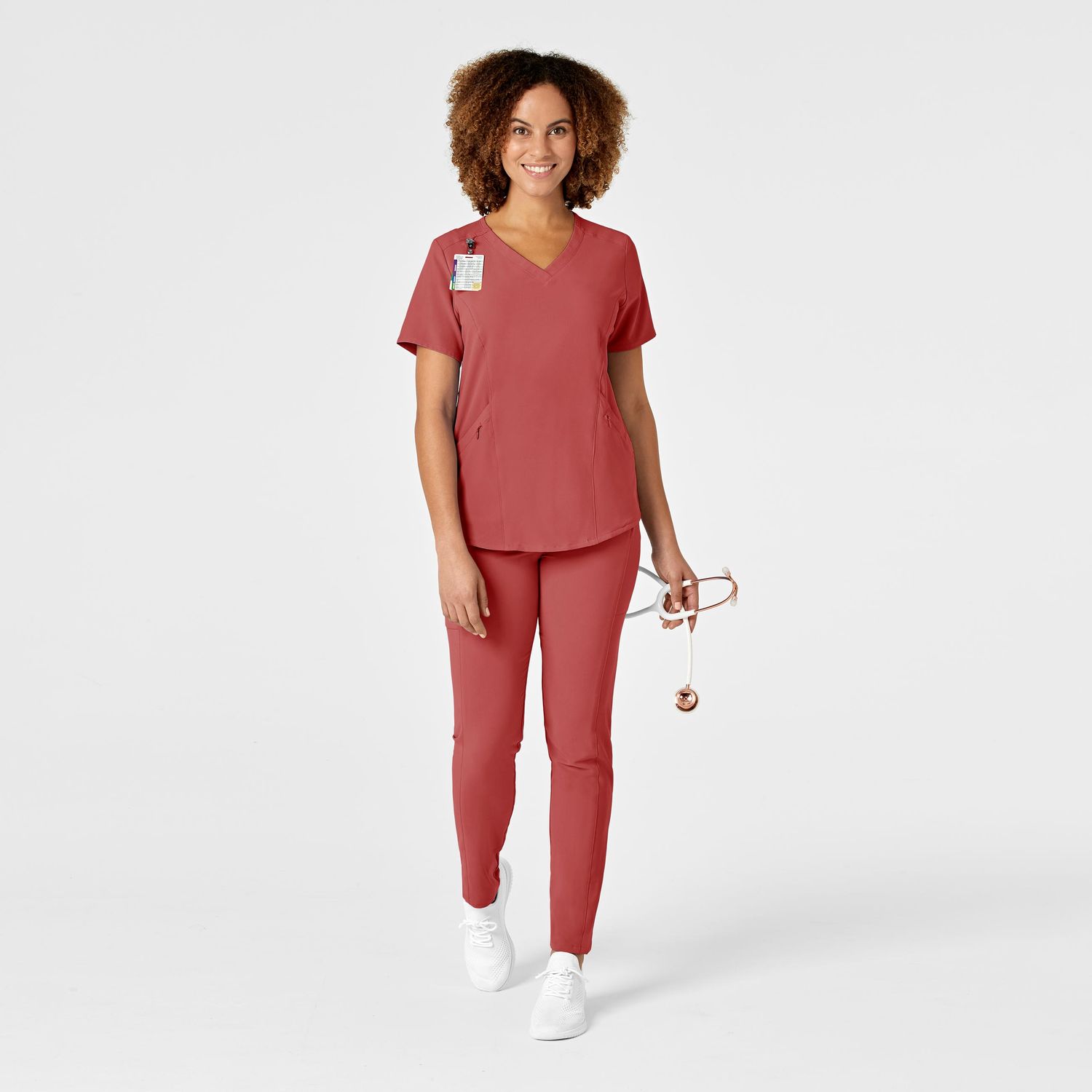 Casacca donna 6134 scollo a V mineral red