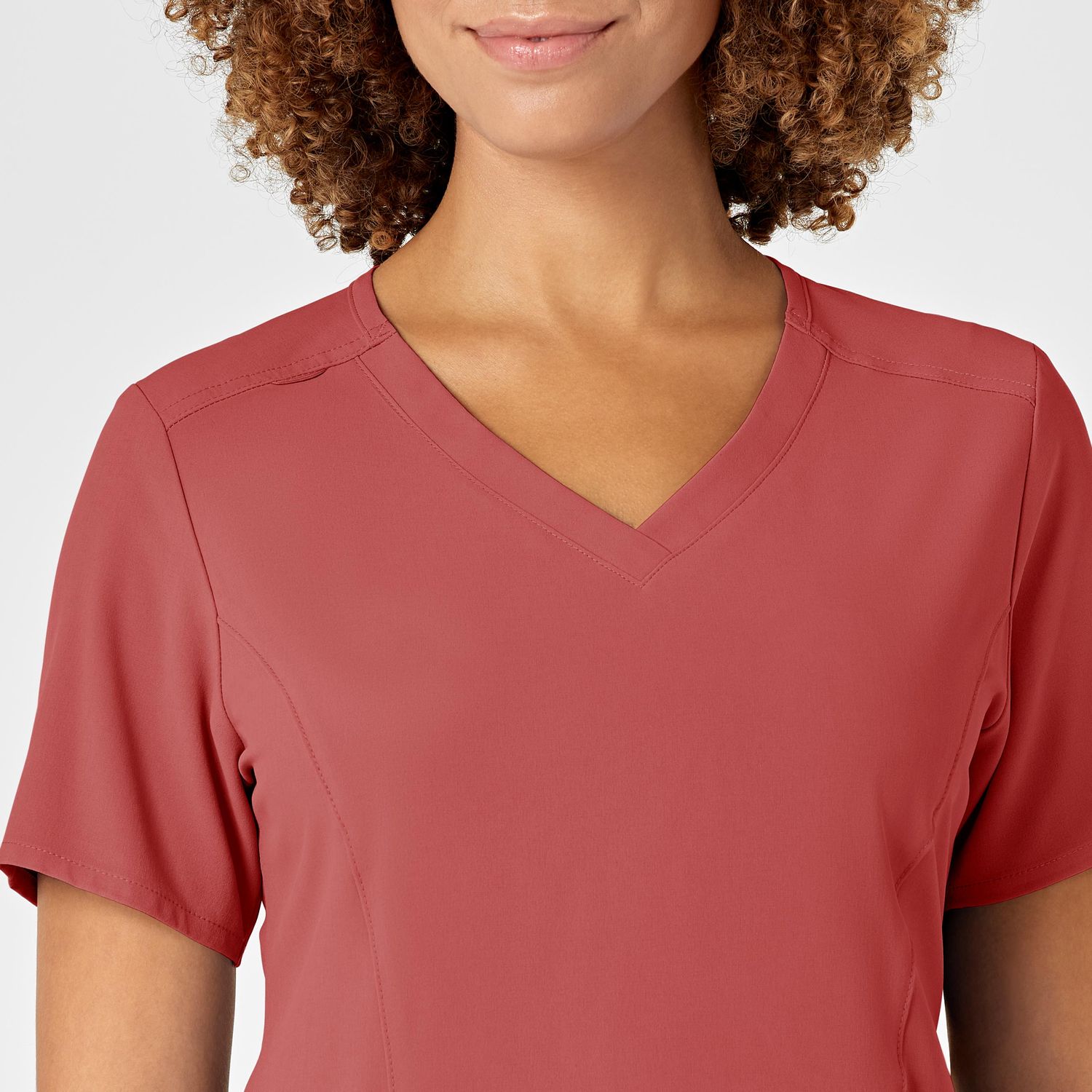 Casacca donna 6134 scollo a V mineral red
