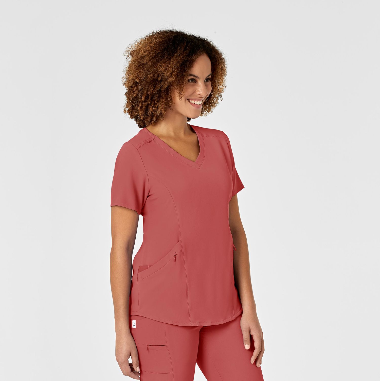 Casacca donna 6134 scollo a V mineral red