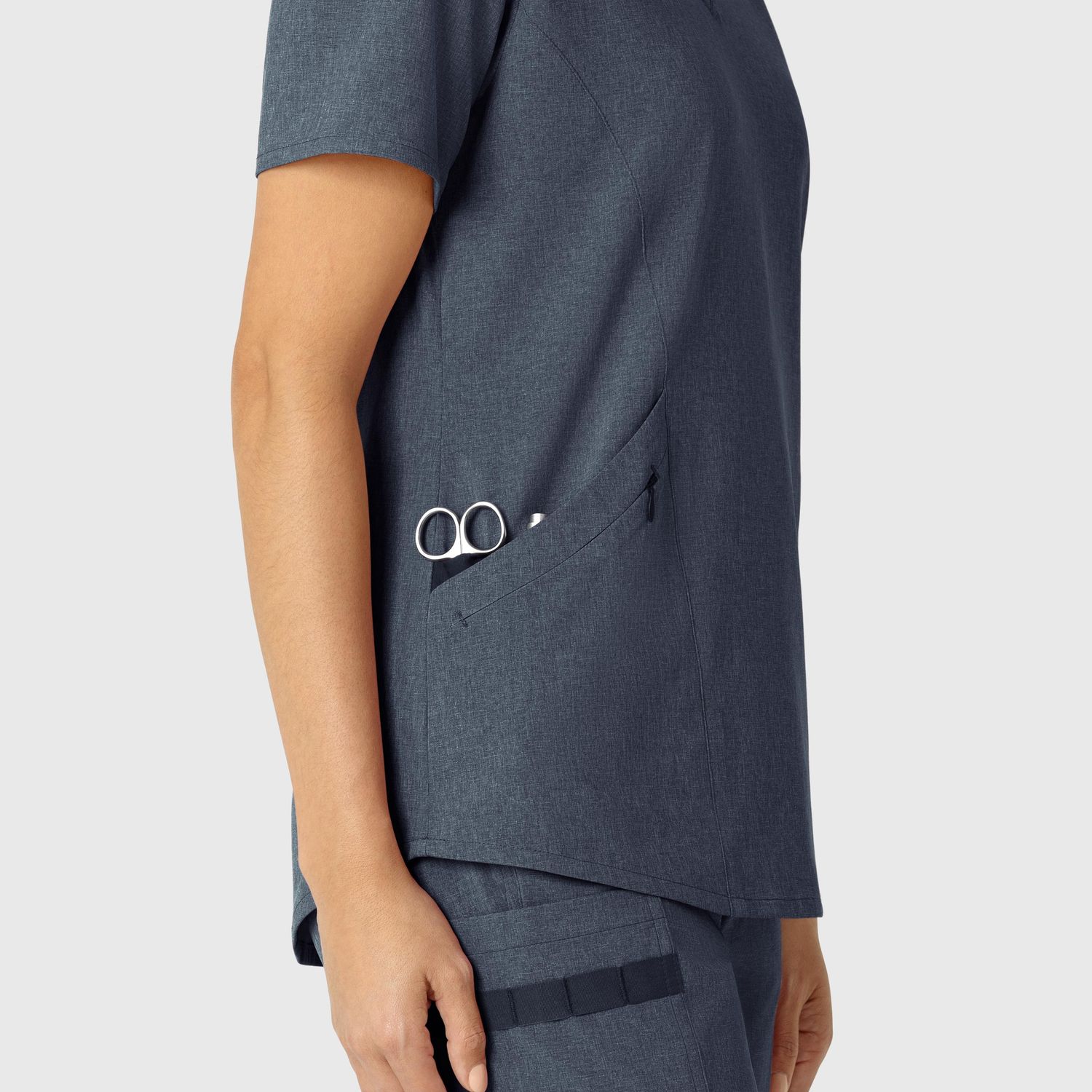Casacca donna 6134 scollo a V navy heather