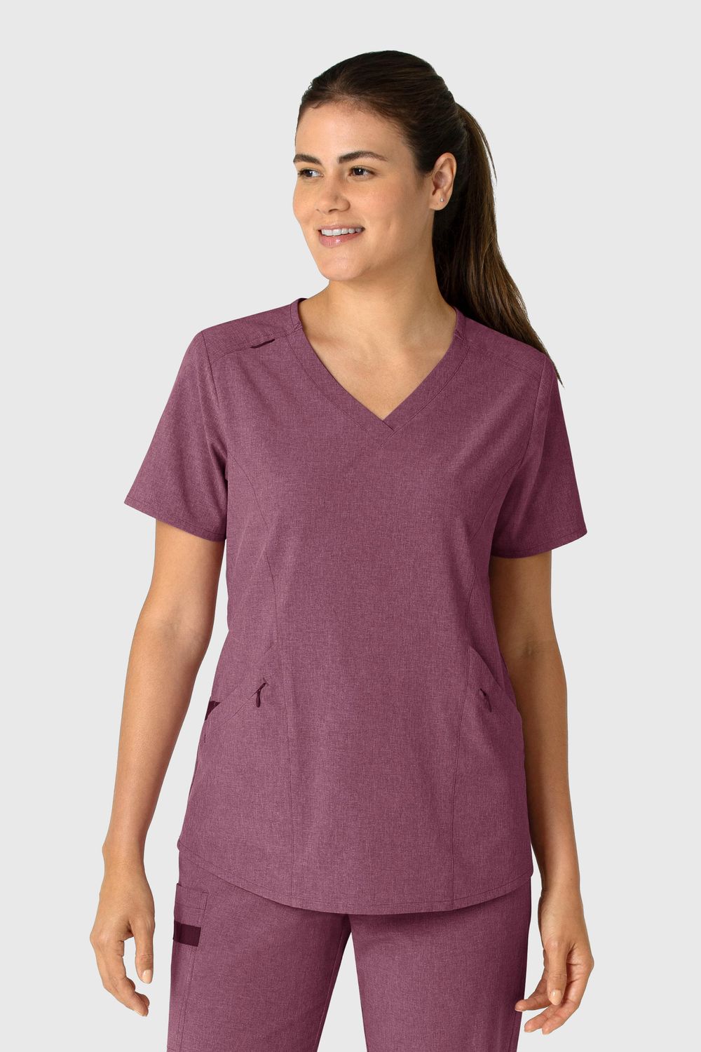 Casacca donna 6134 scollo a V wine heather
