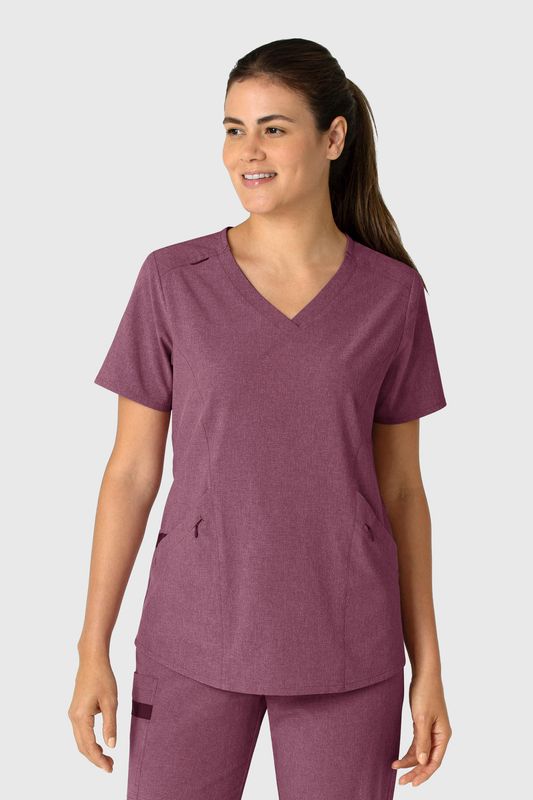 Casacca donna 6134 scollo a V wine heather