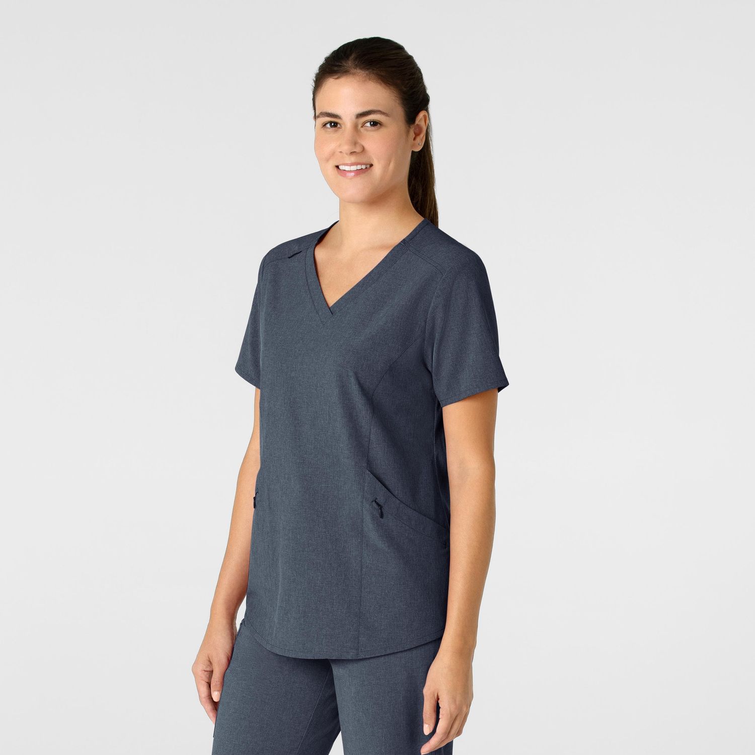 Casacca donna 6134 scollo a V navy heather
