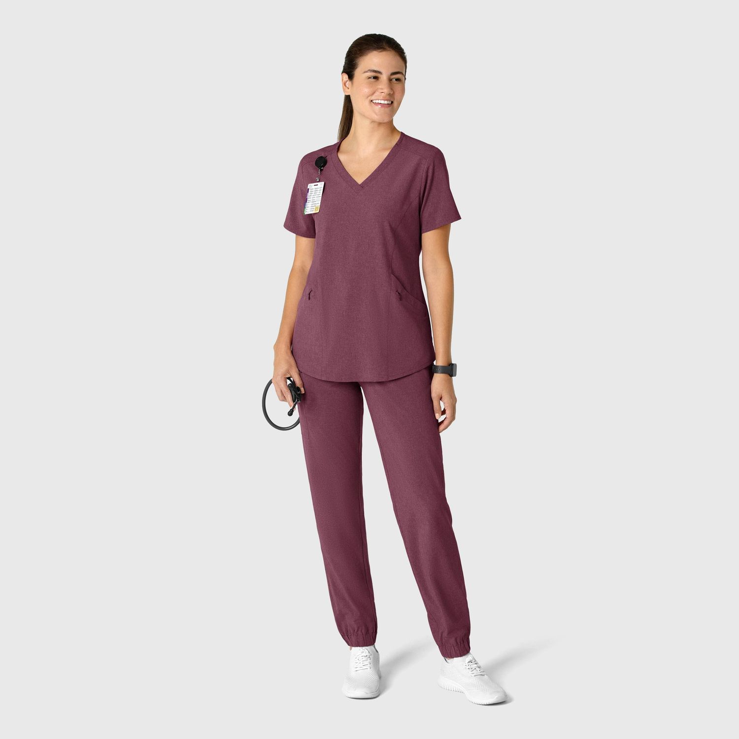 Casacca donna 6134 scollo a V wine heather