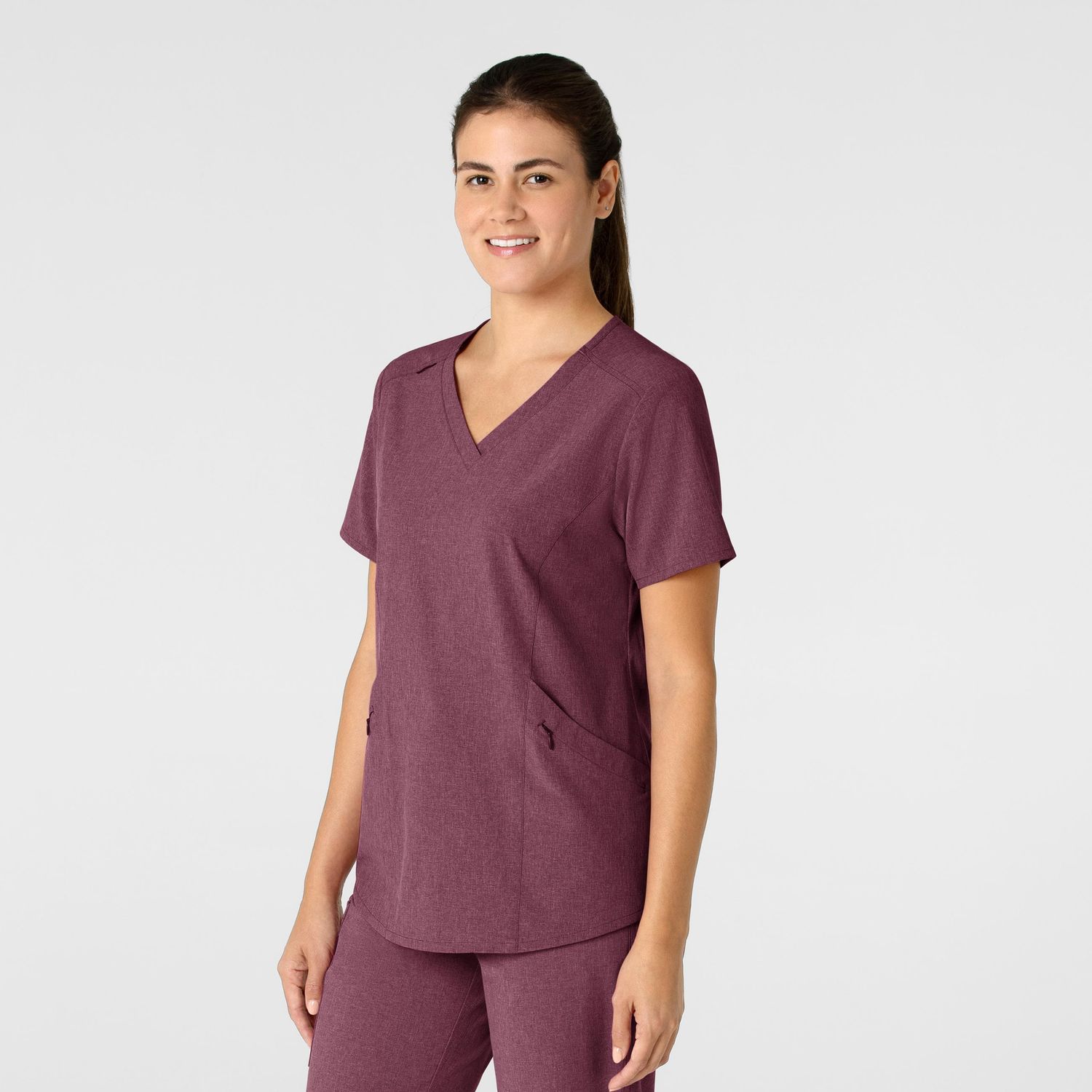 Casacca donna 6134 scollo a V wine heather