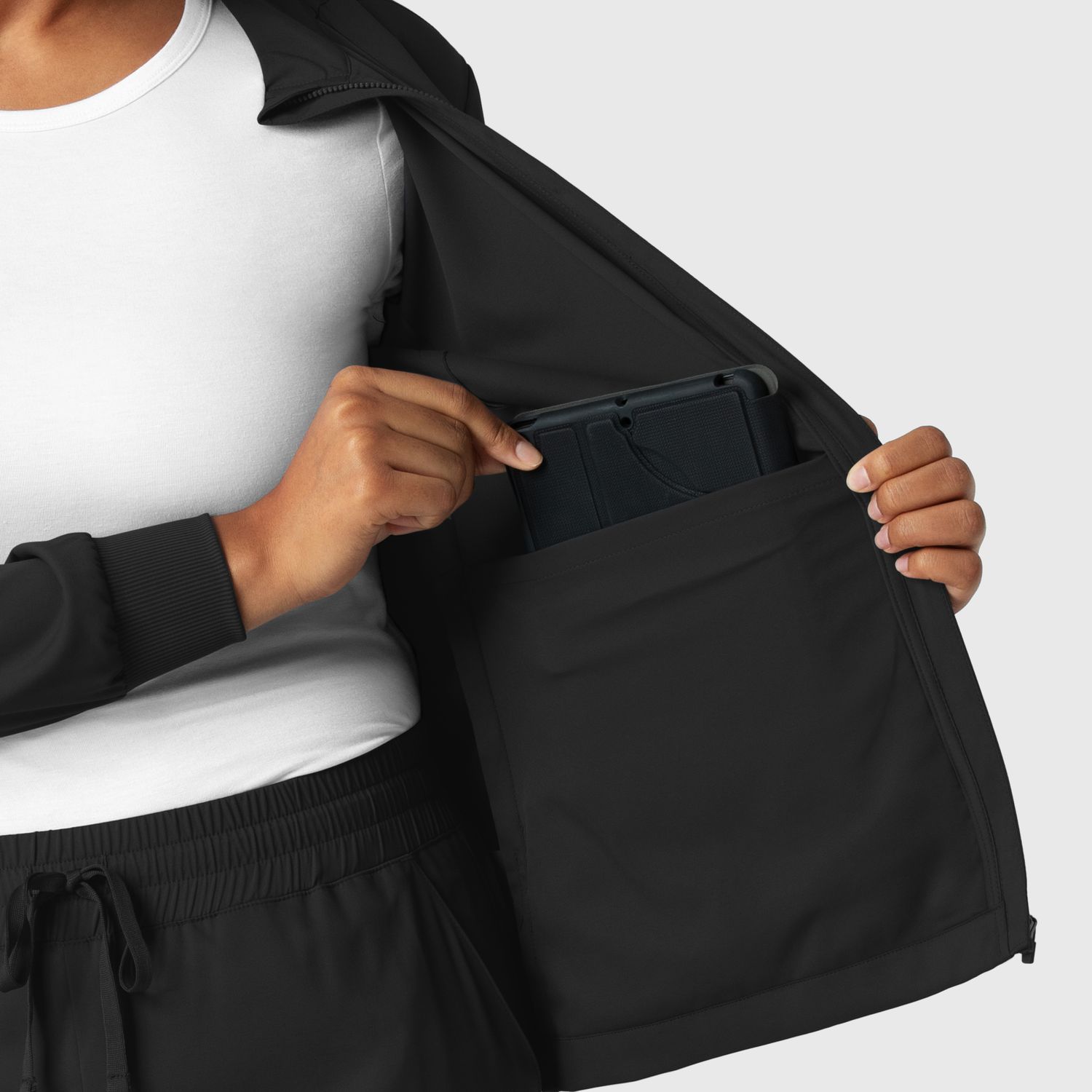 Casacca donna 8151 manica lunga e zip black