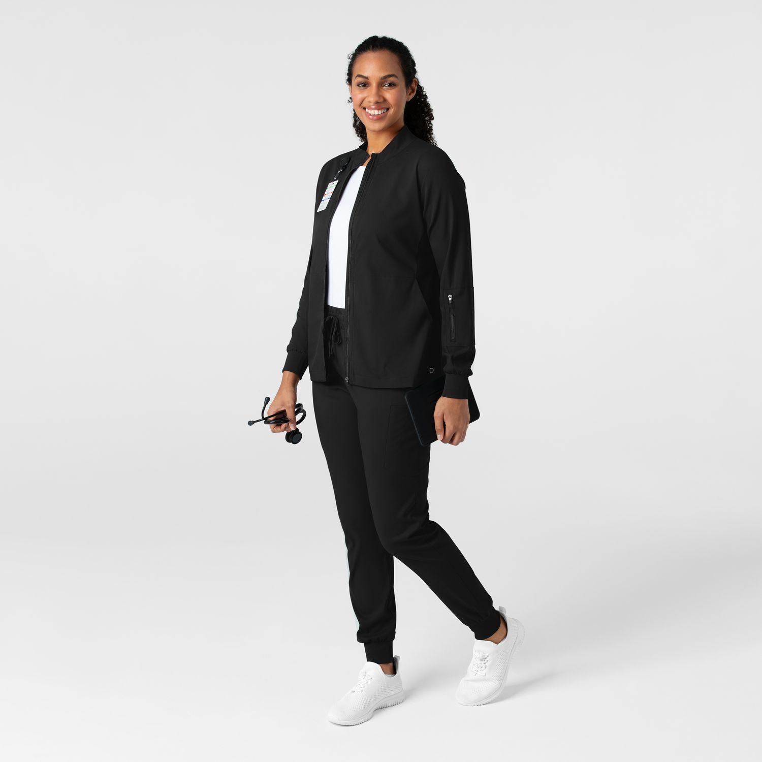 Casacca donna 8151 manica lunga e zip black