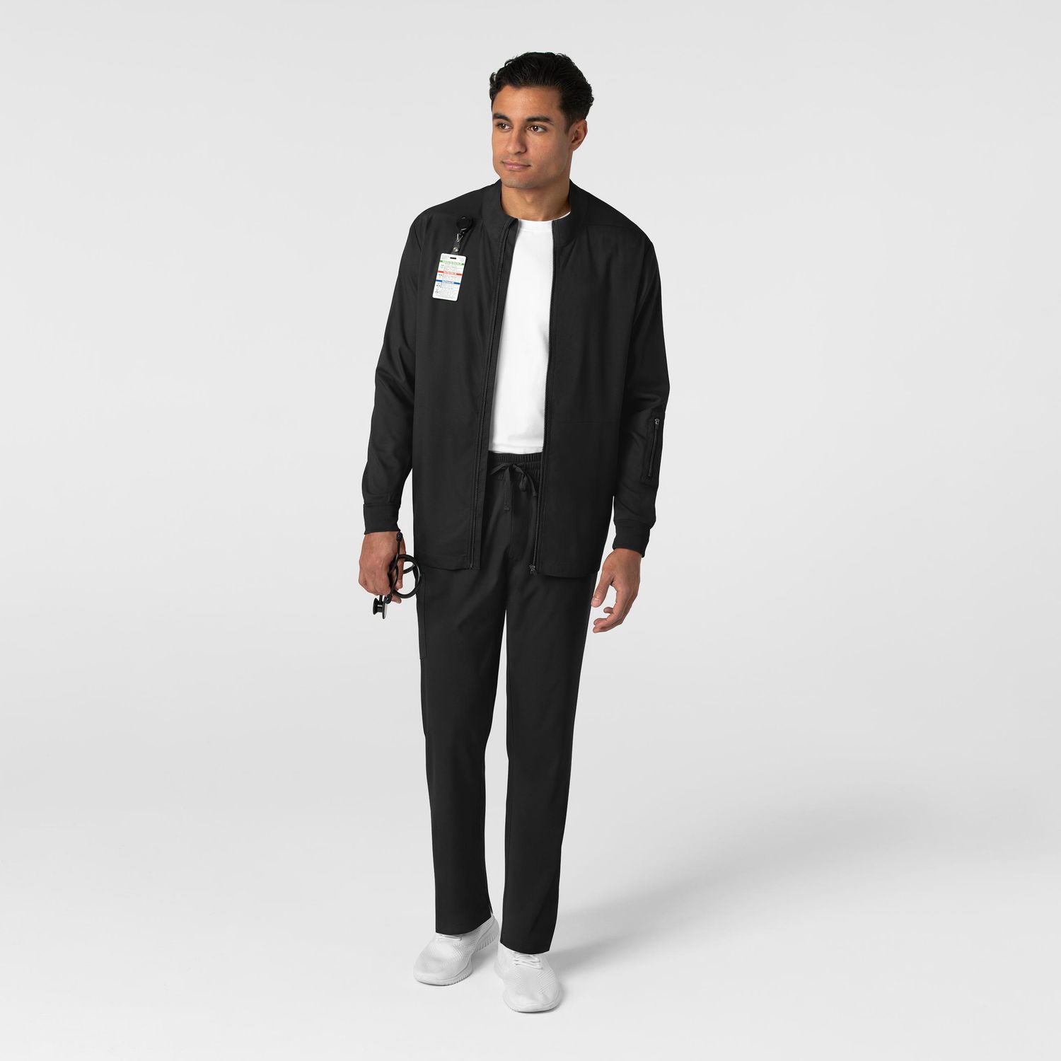 Casacca uomo 8351 manica lunga e zip black