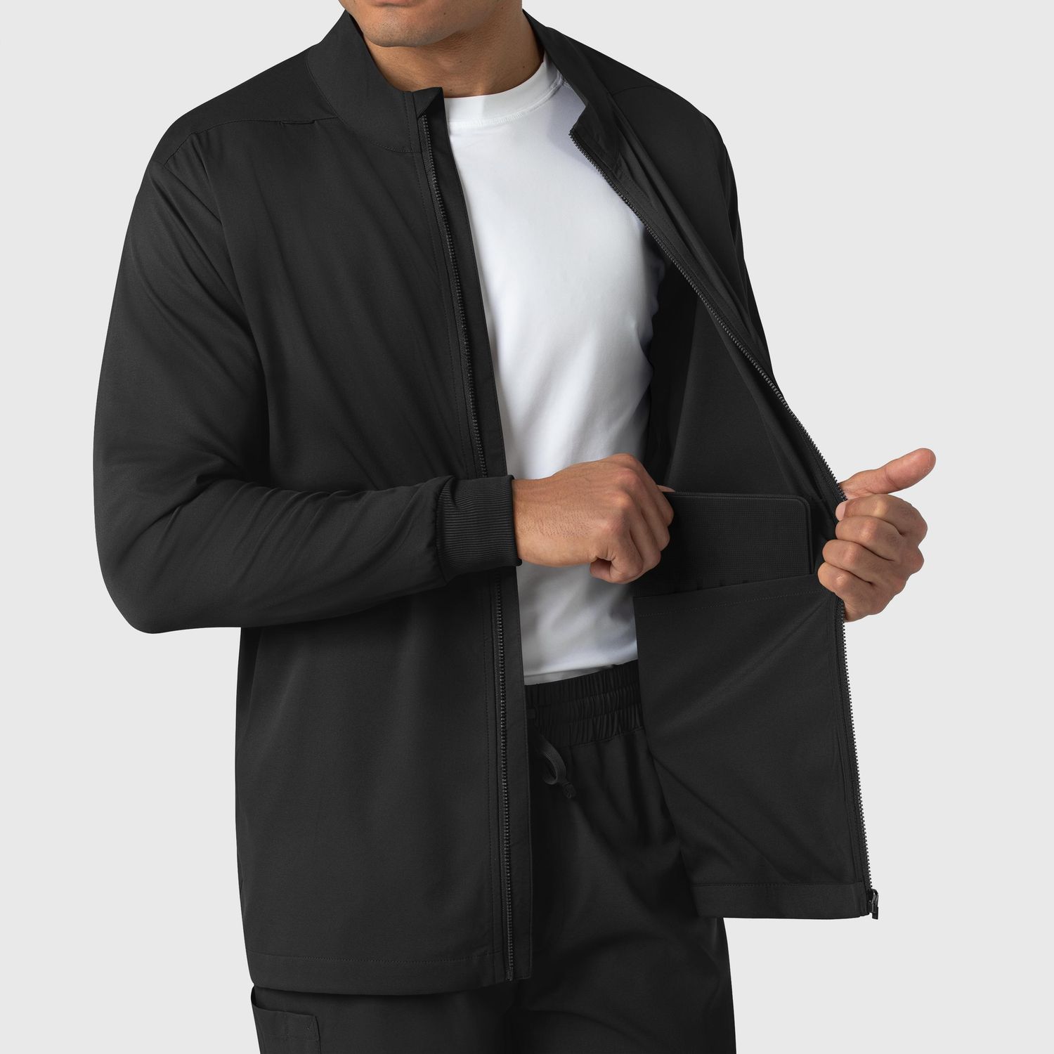 Casacca uomo 8351 manica lunga e zip black