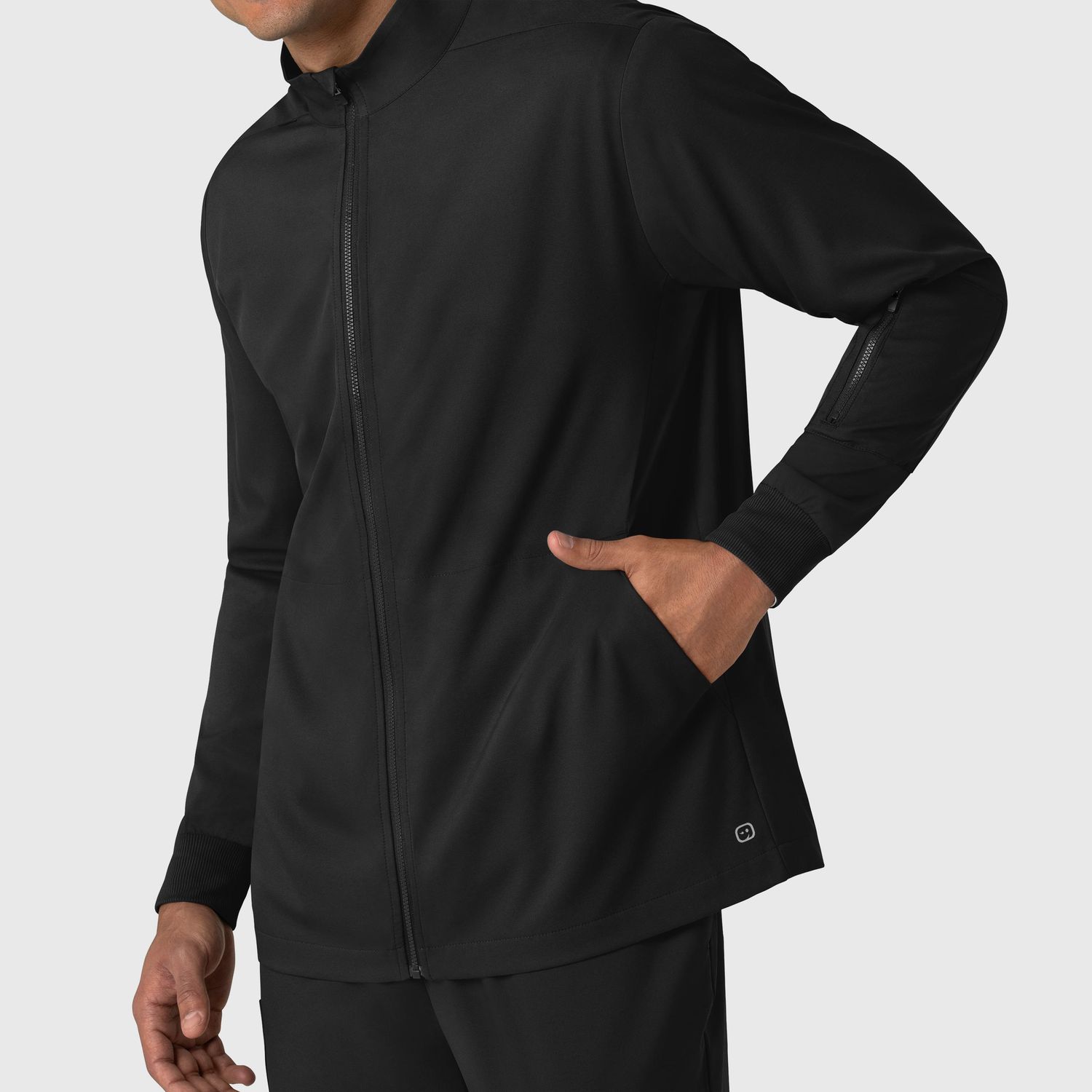 Casacca uomo 8351 manica lunga e zip black