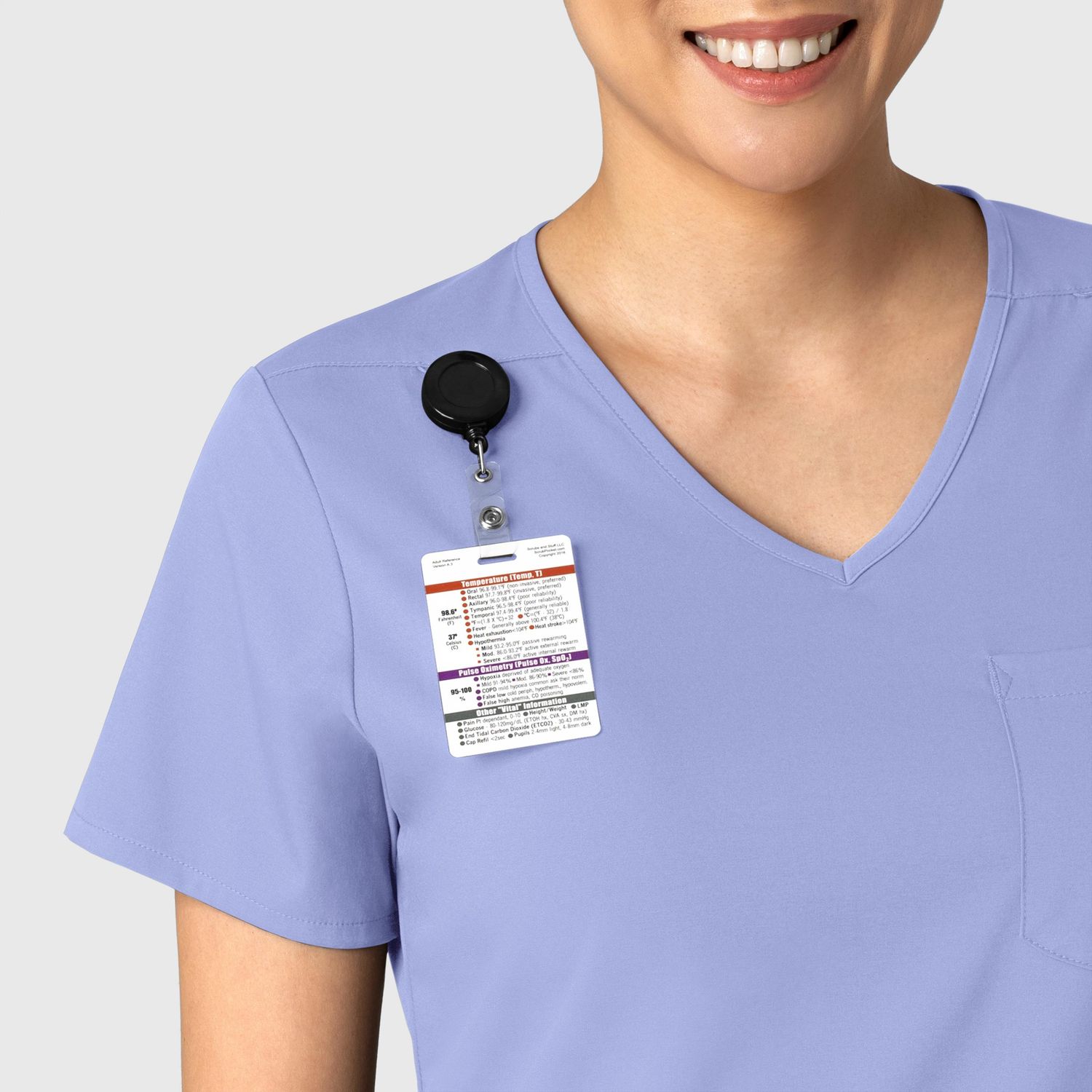 Casacca donna 6151 scollo a V ceil blue