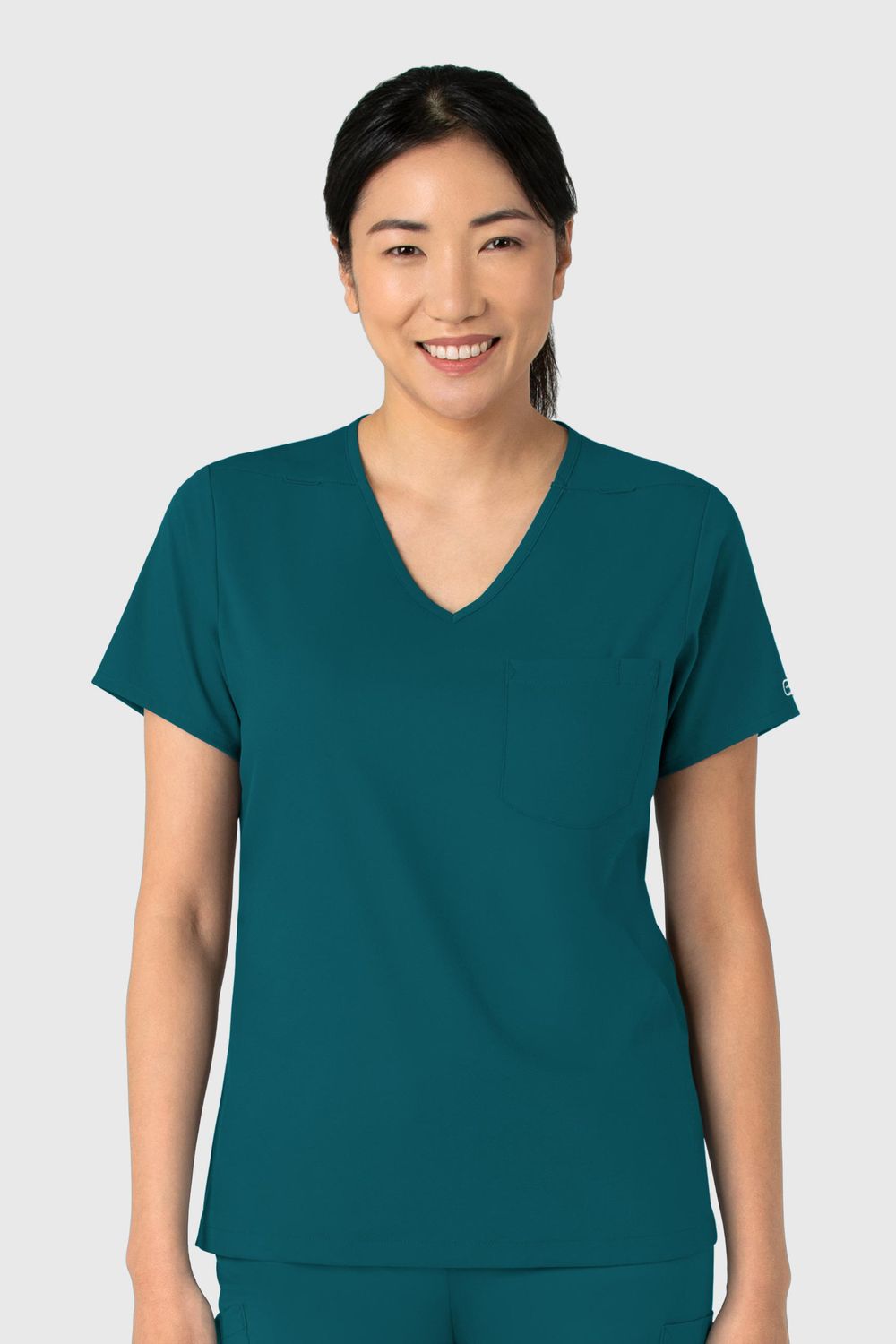 Casacca donna 6151 scollo a V caribbean blue