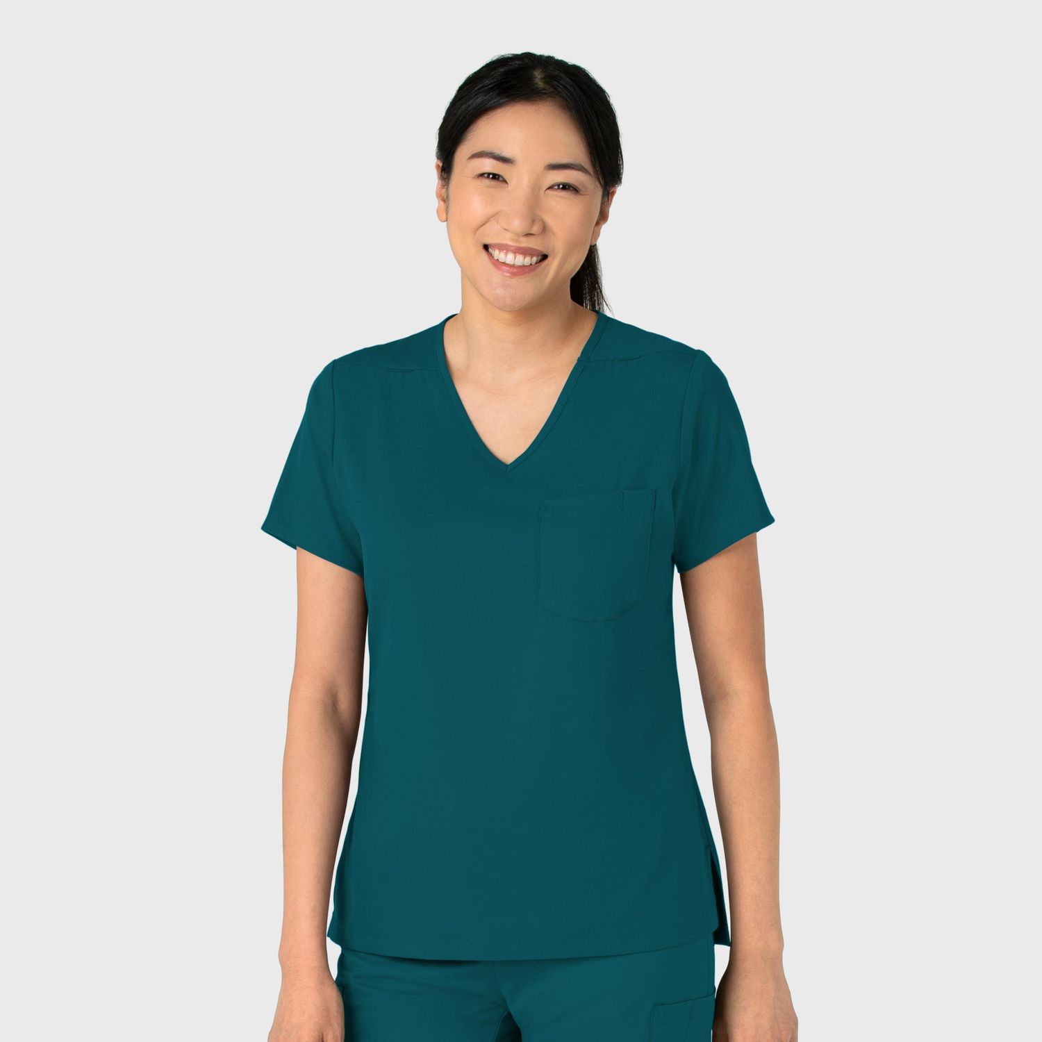Casacca donna 6151 scollo a V caribbean blue
