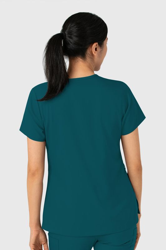Casacca donna 6151 scollo a V caribbean blue